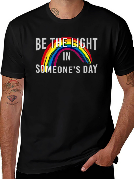 Be the Light Rainbow Graphic Tee - Black