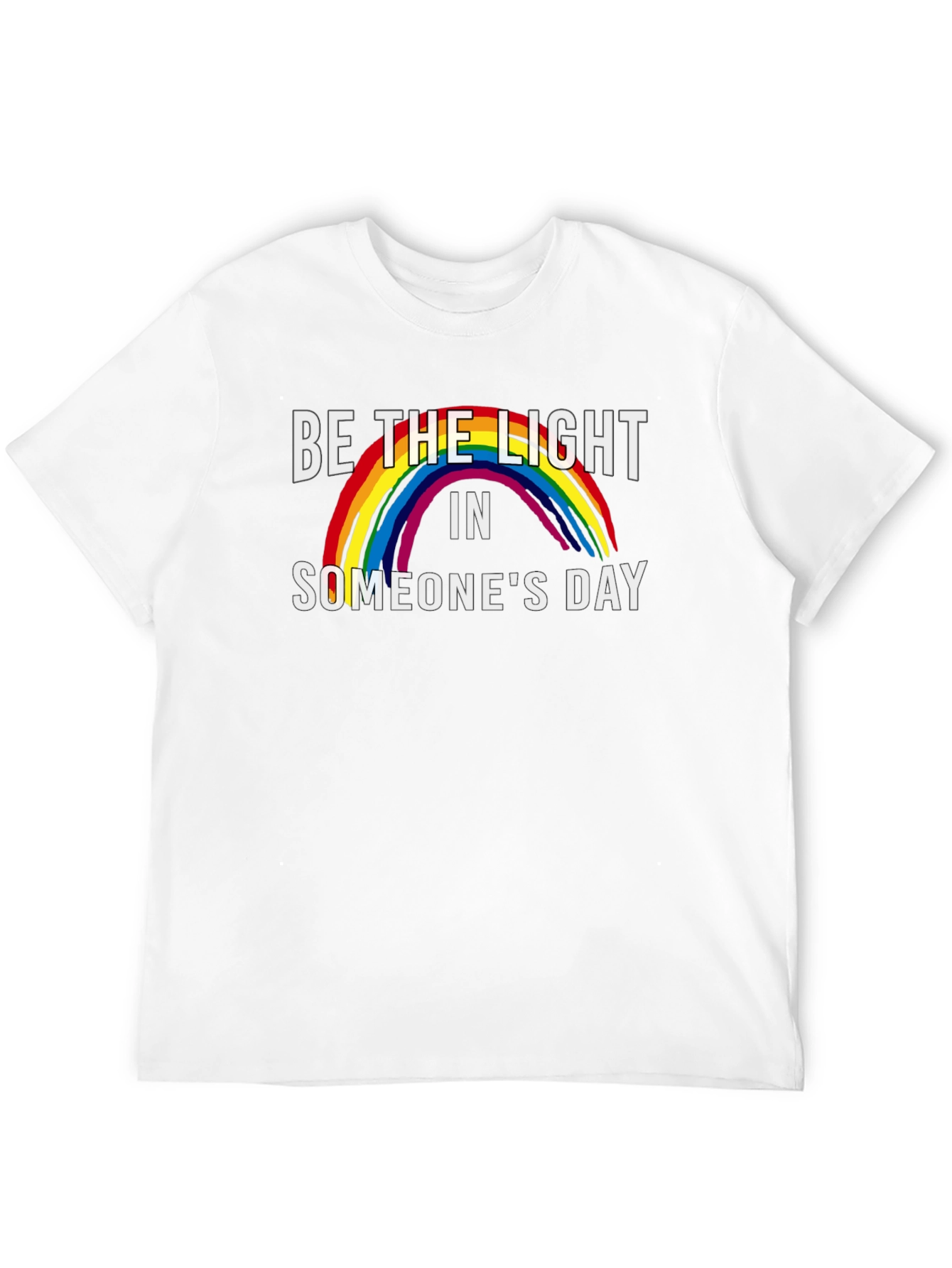 Be the Light Rainbow Graphic Tee - Black
