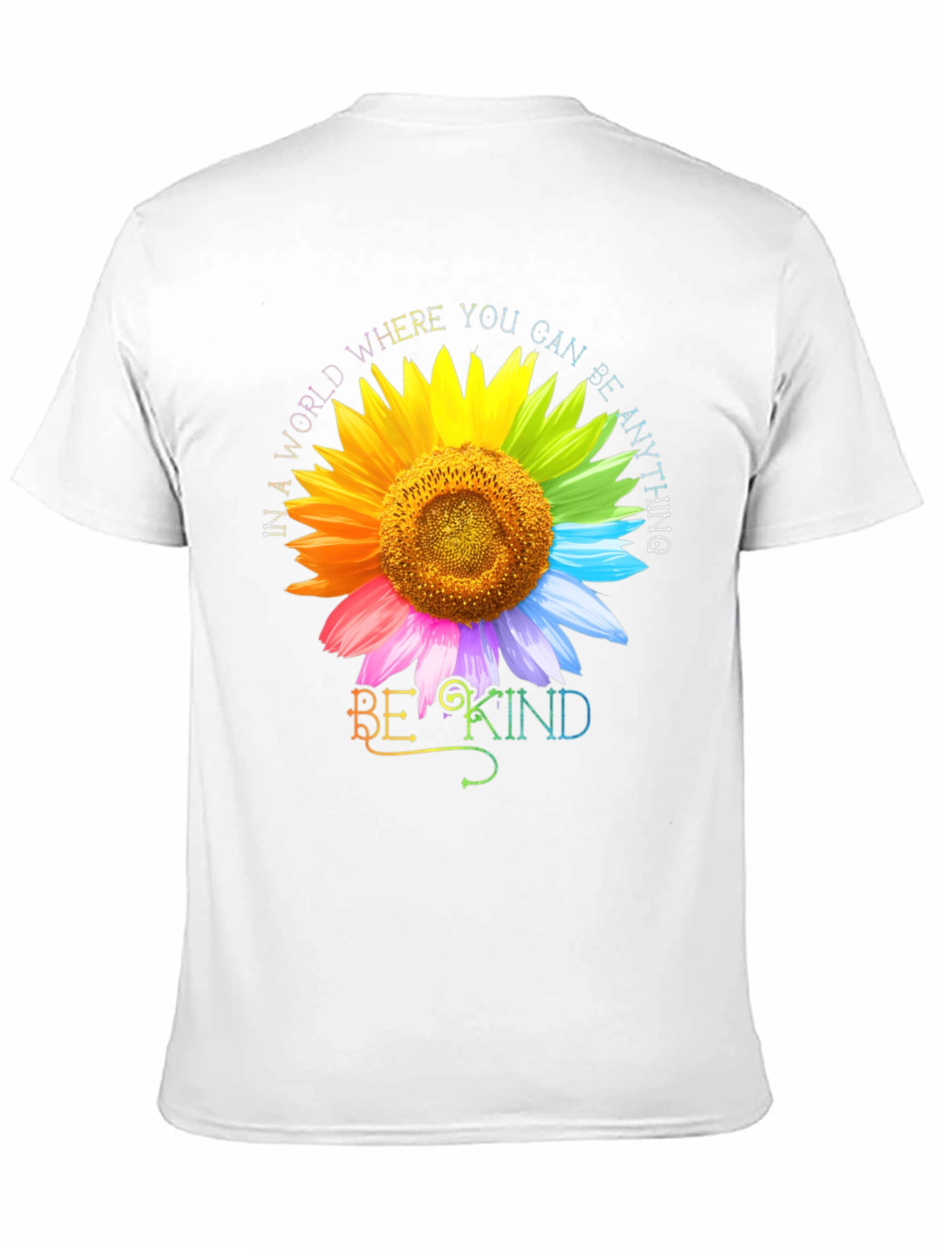 Be Kind Rainbow Sunflower Graphic Tee