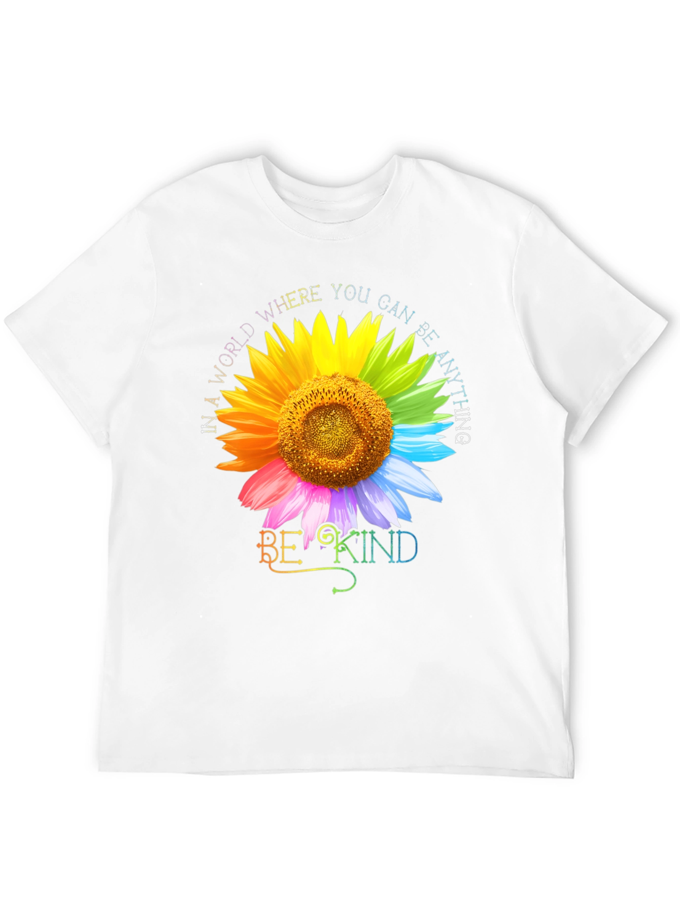 Be Kind Rainbow Sunflower Graphic Tee