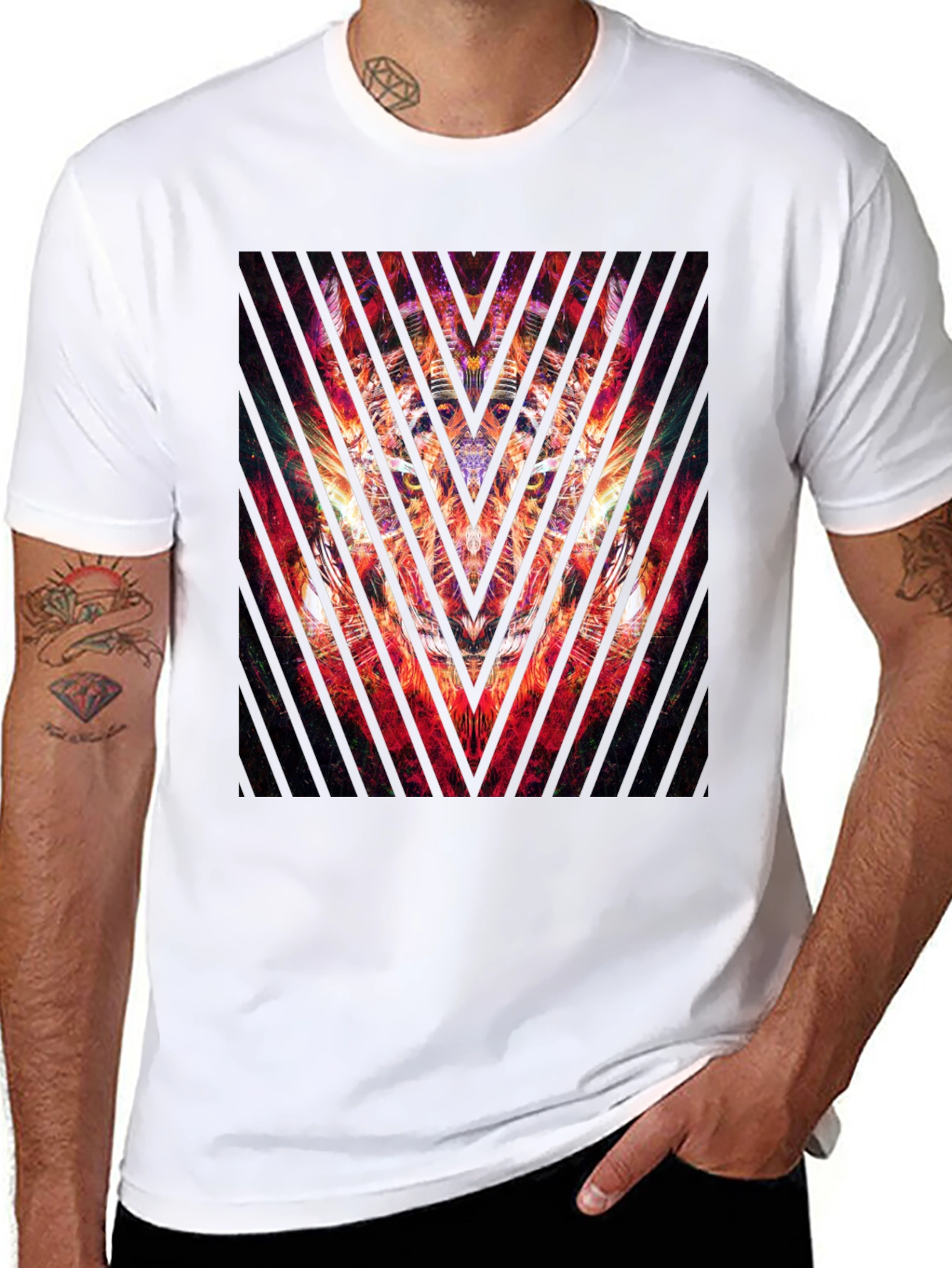Abstract Graphic Print Black T-Shirt