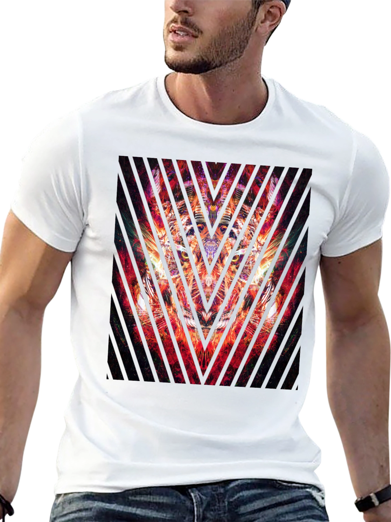 Abstract Graphic Print Black T-Shirt