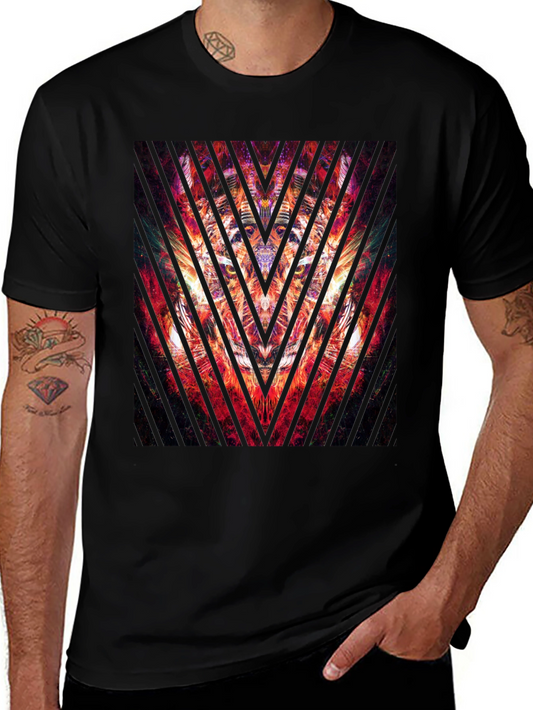 Abstract Graphic Print Black T-Shirt