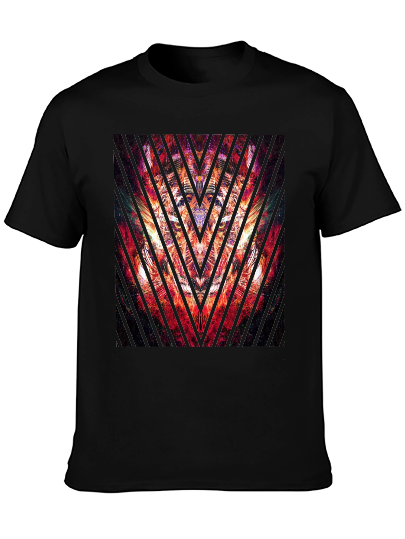 Abstract Graphic Print Black T-Shirt