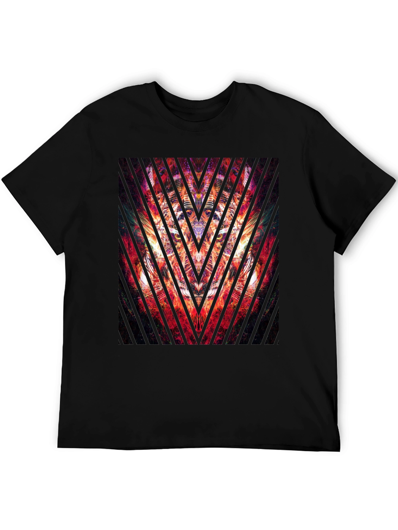 Abstract Graphic Print Black T-Shirt