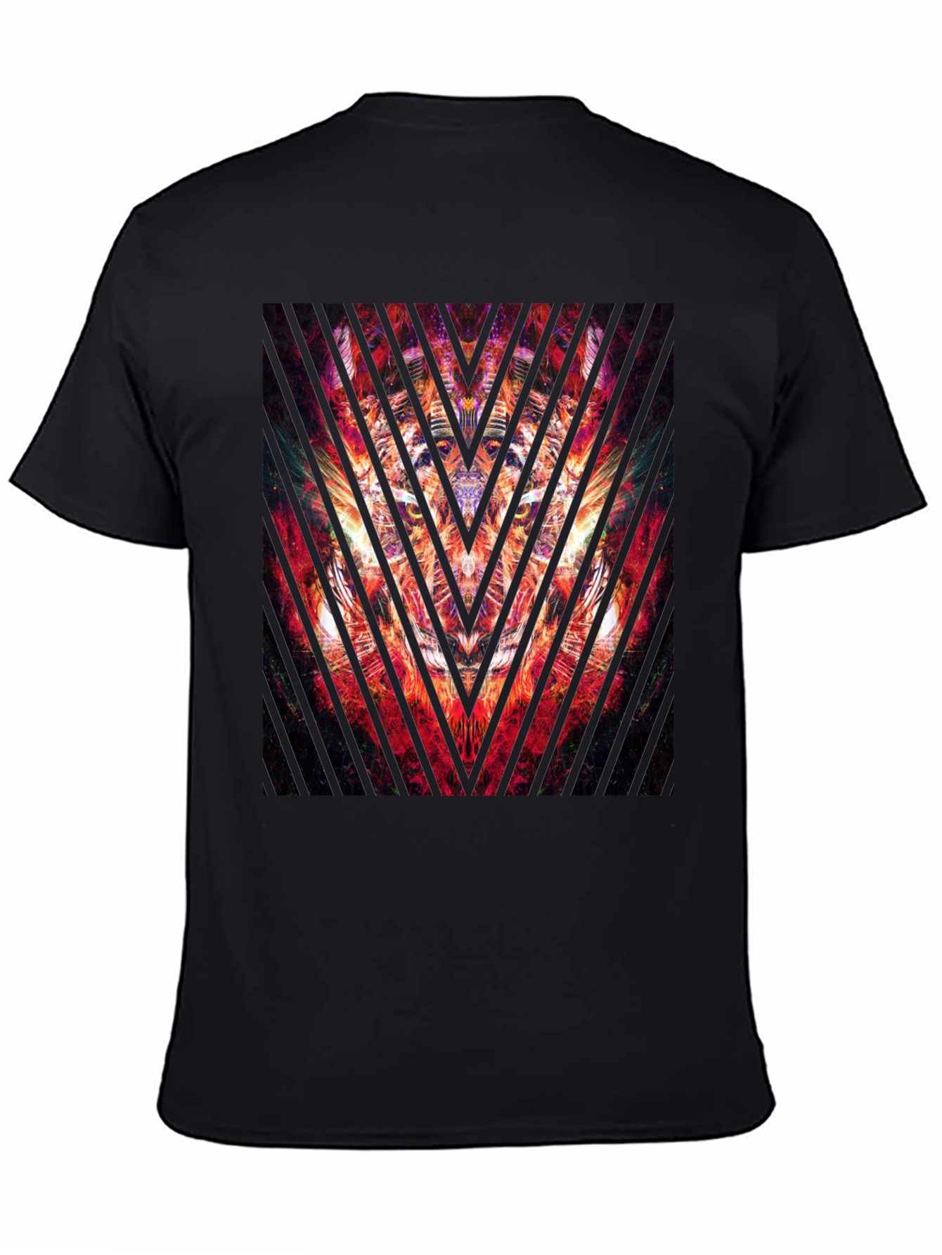 Abstract Graphic Print Black T-Shirt