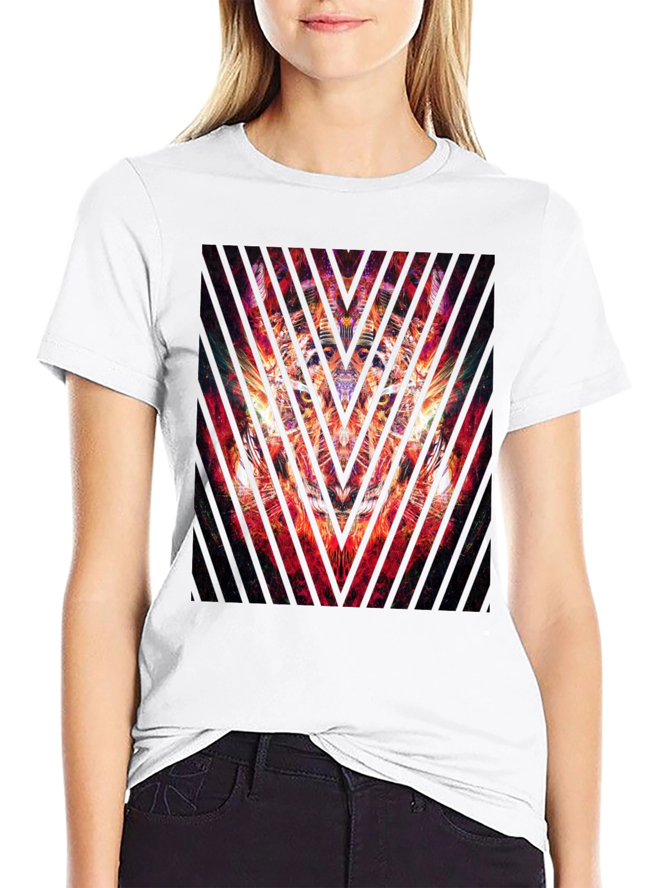 Abstract Graphic Print Black T-Shirt
