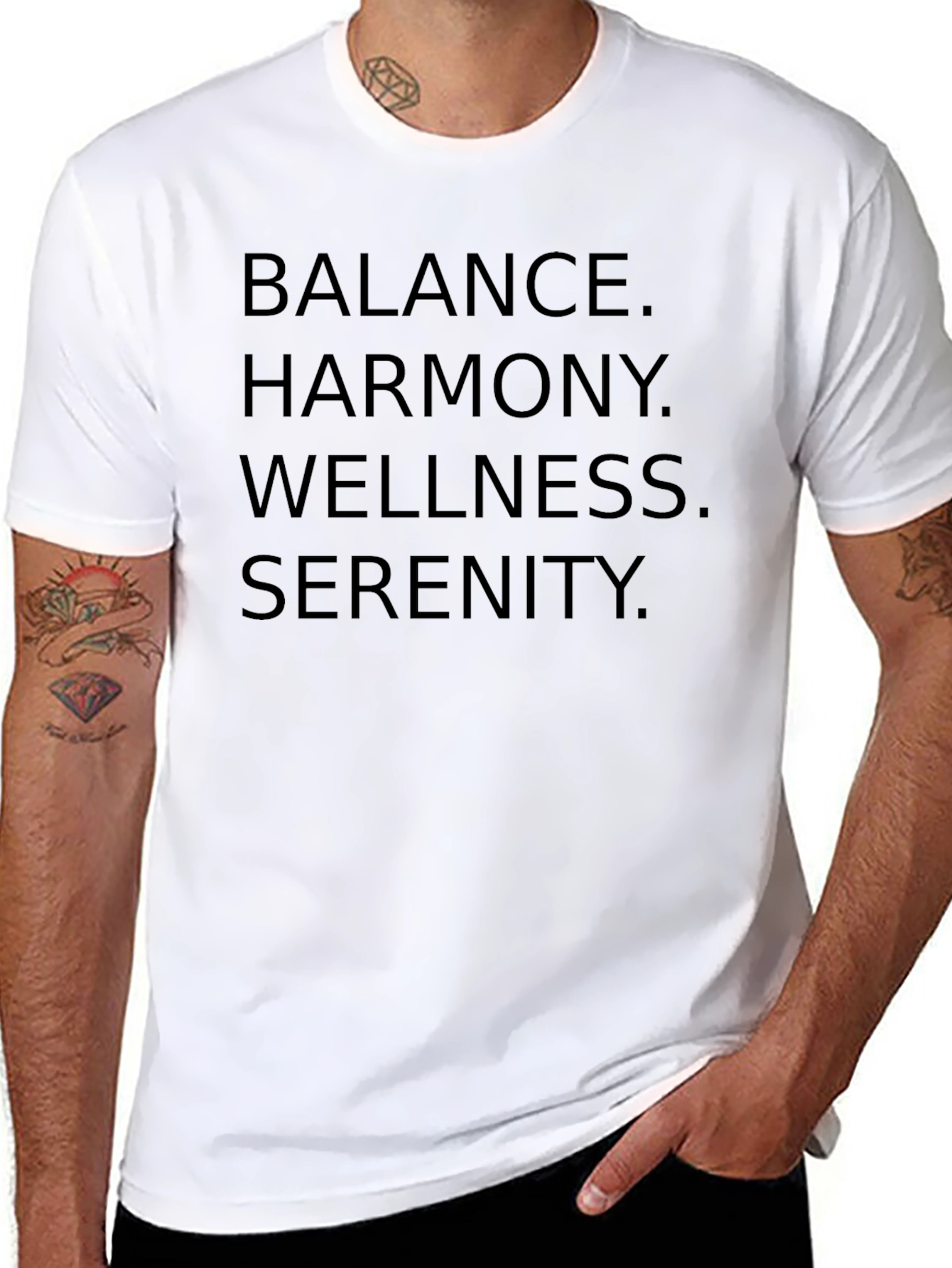 Balance Harmony Wellness Serenity Black Tee