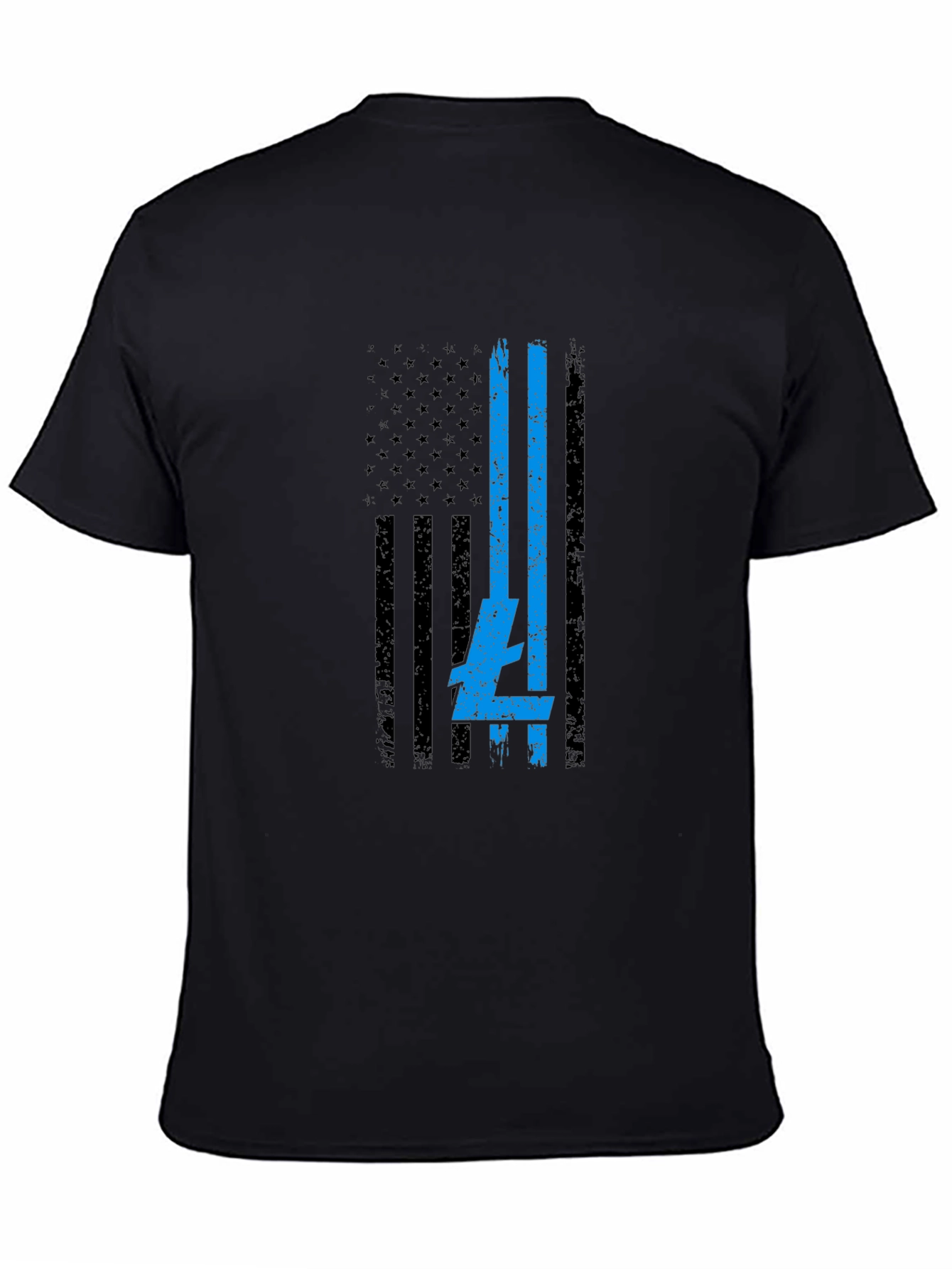 USA Flag Blue Line T-Shirt - Patriotic Support