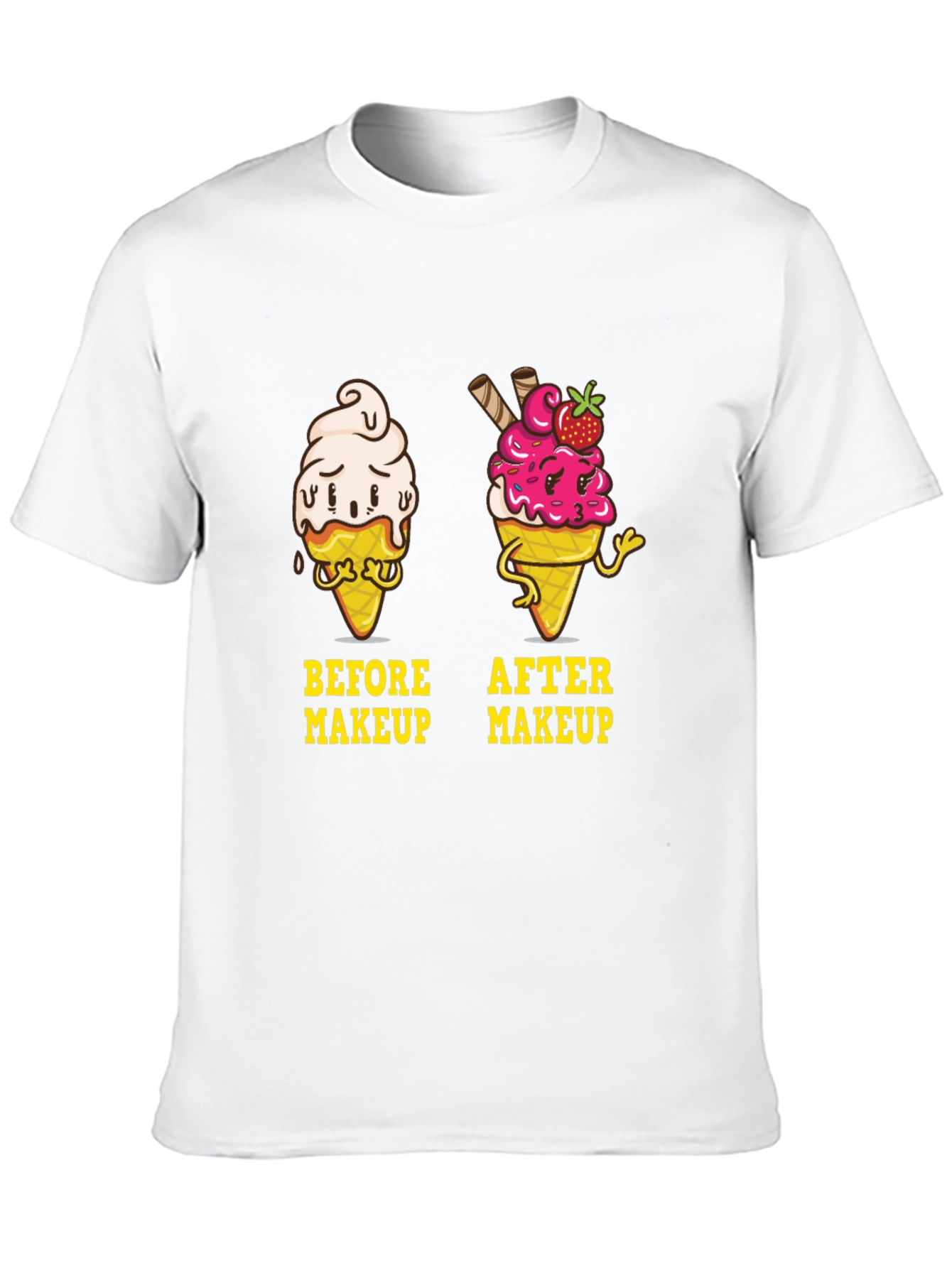 Before & After Makeup Ice Cream Graphic T-Shirt