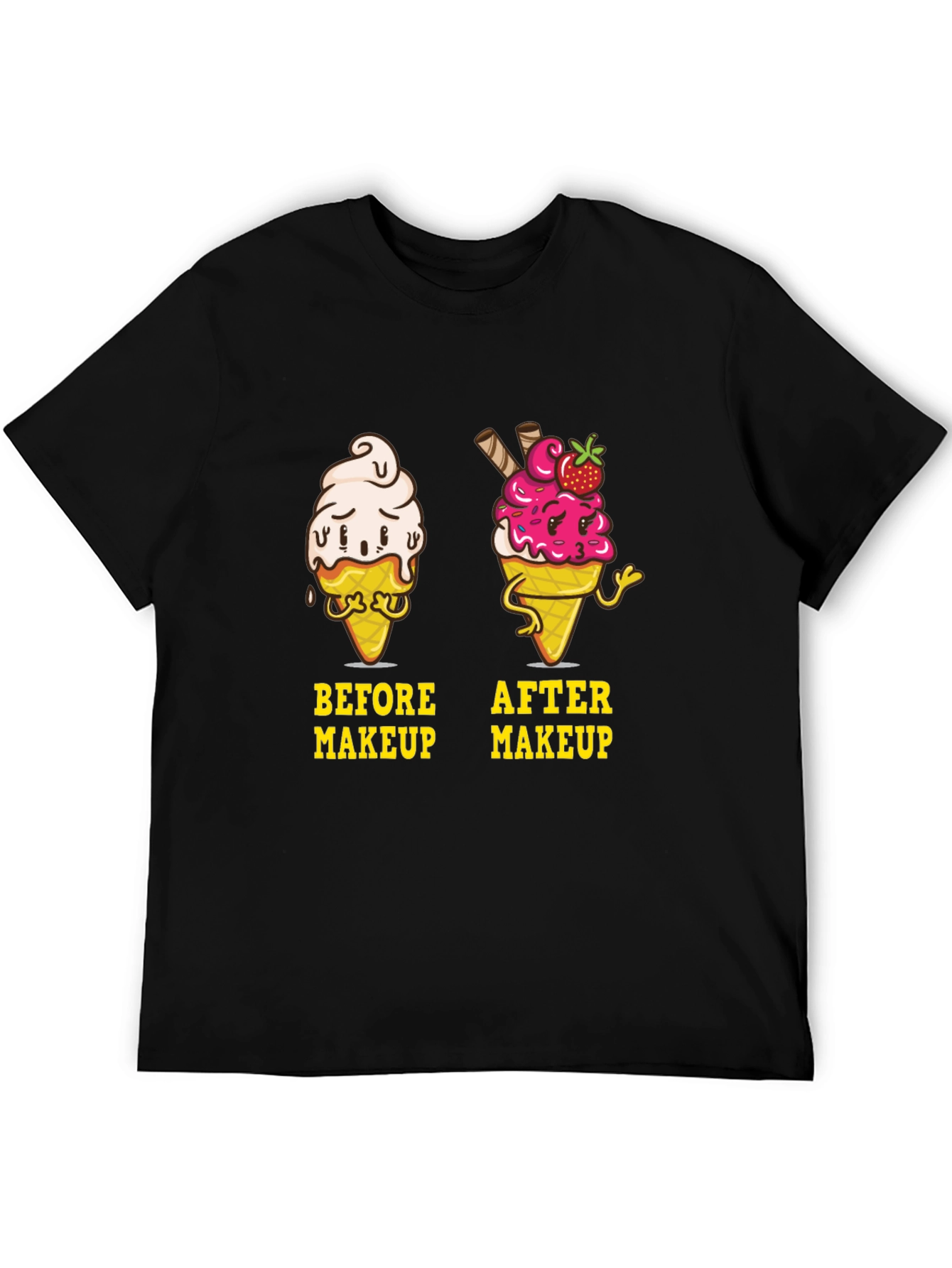 Before & After Makeup Ice Cream Graphic T-Shirt
