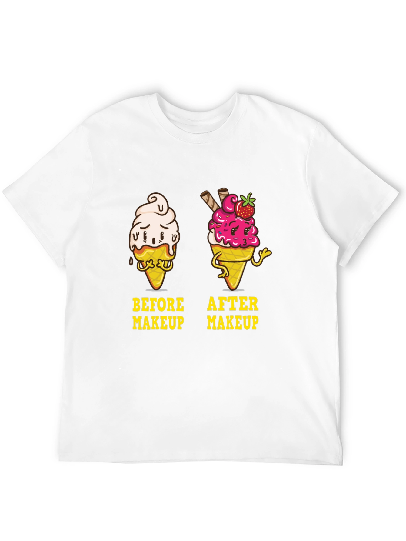 Before & After Makeup Ice Cream Graphic T-Shirt