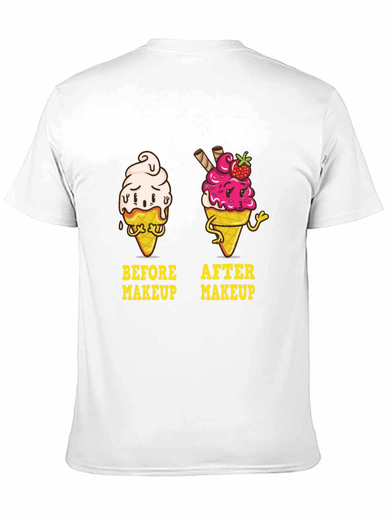 Before & After Makeup Ice Cream Graphic T-Shirt