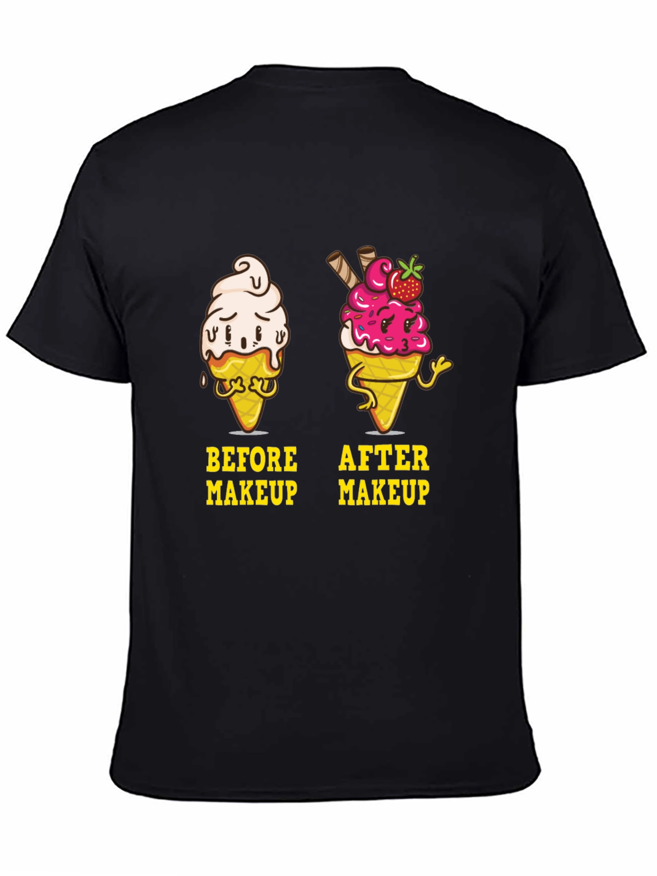 Before & After Makeup Ice Cream Graphic T-Shirt