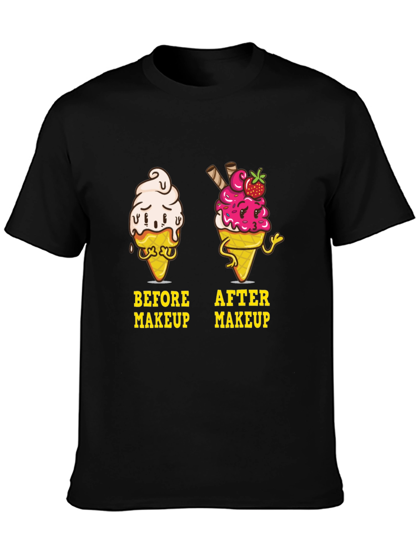 Before & After Makeup Ice Cream Graphic T-Shirt