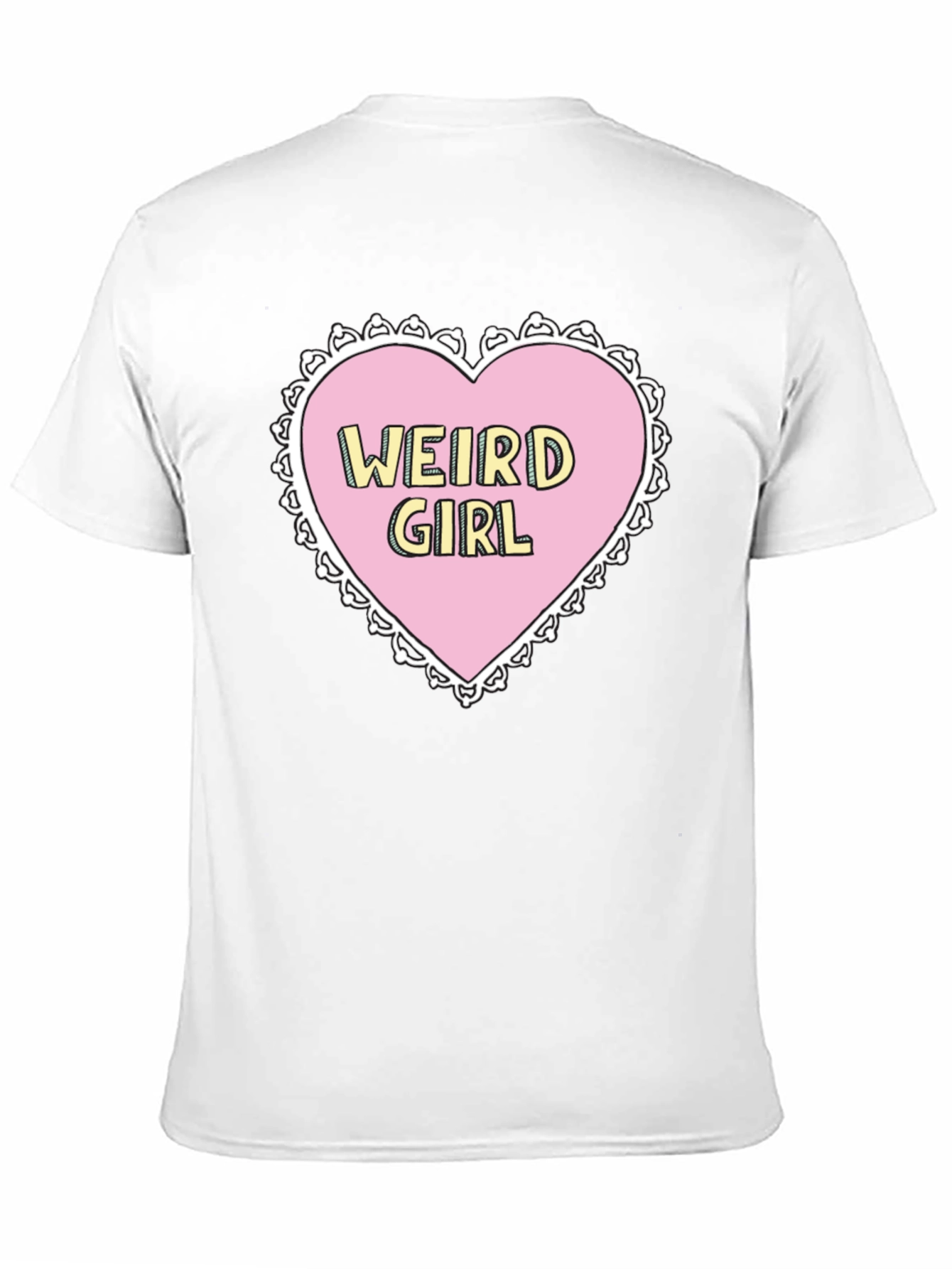 Weird Girl Heart Graphic Black T-Shirt