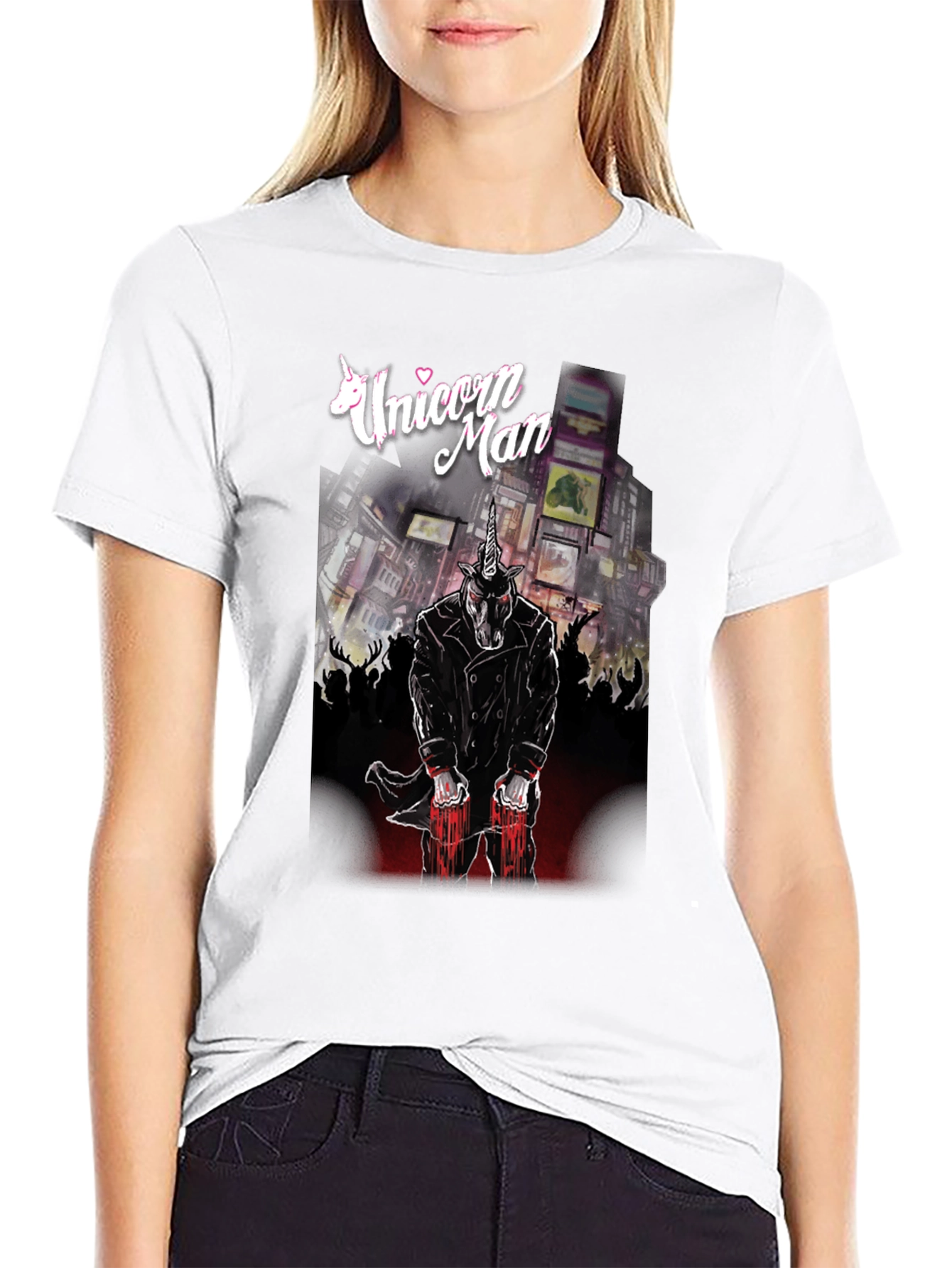 Unicorn Man Graphic T-Shirt - Black