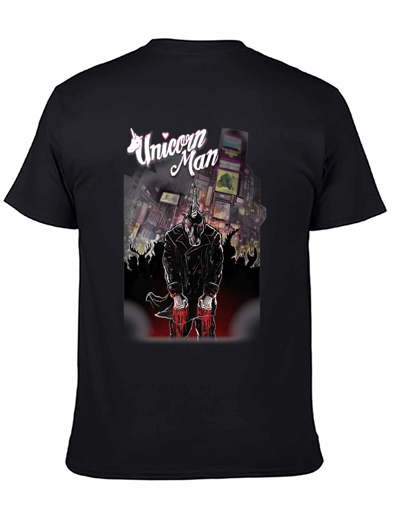 Unicorn Man Graphic T-Shirt - Black