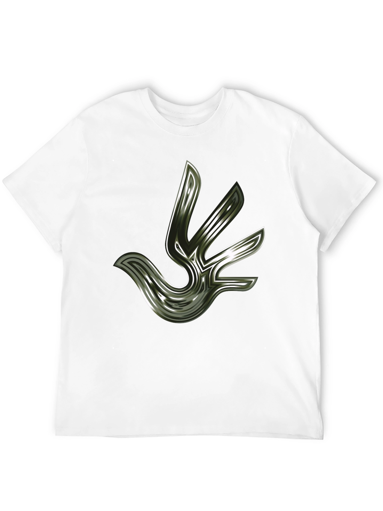 Abstract Bird Graphic Black T-Shirt
