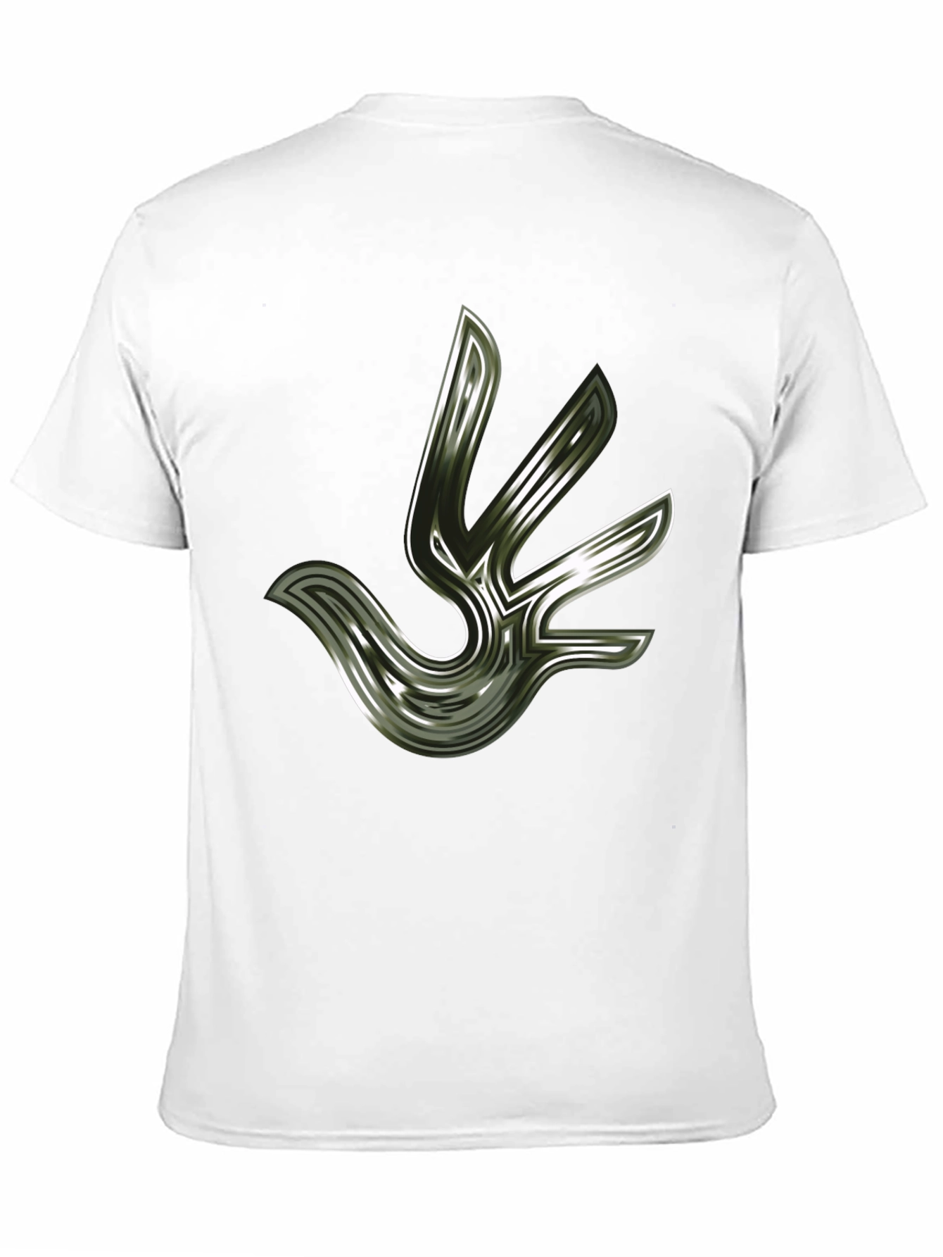 Abstract Bird Graphic Black T-Shirt