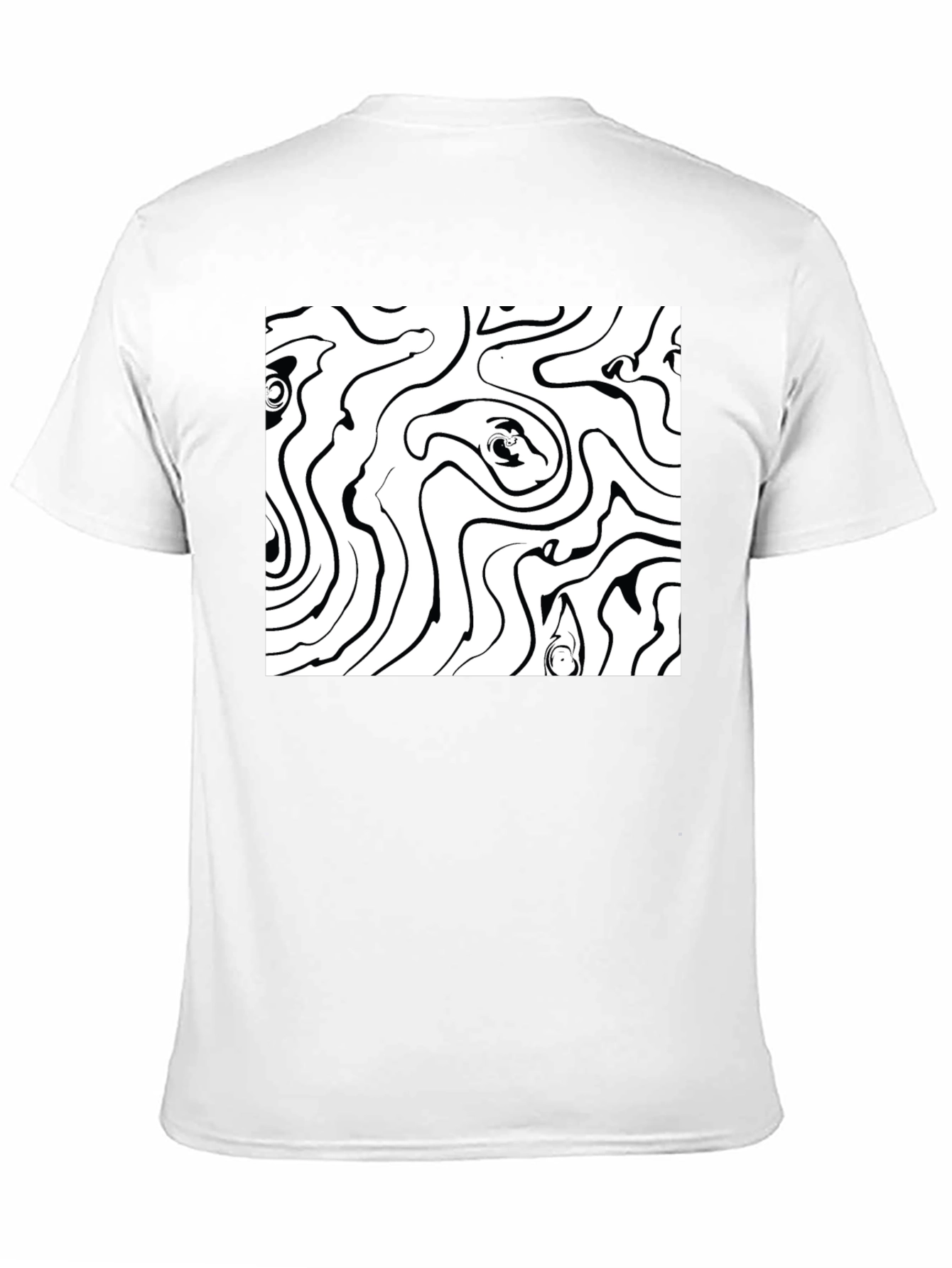 Abstract Swirl Graphic Tee - Black