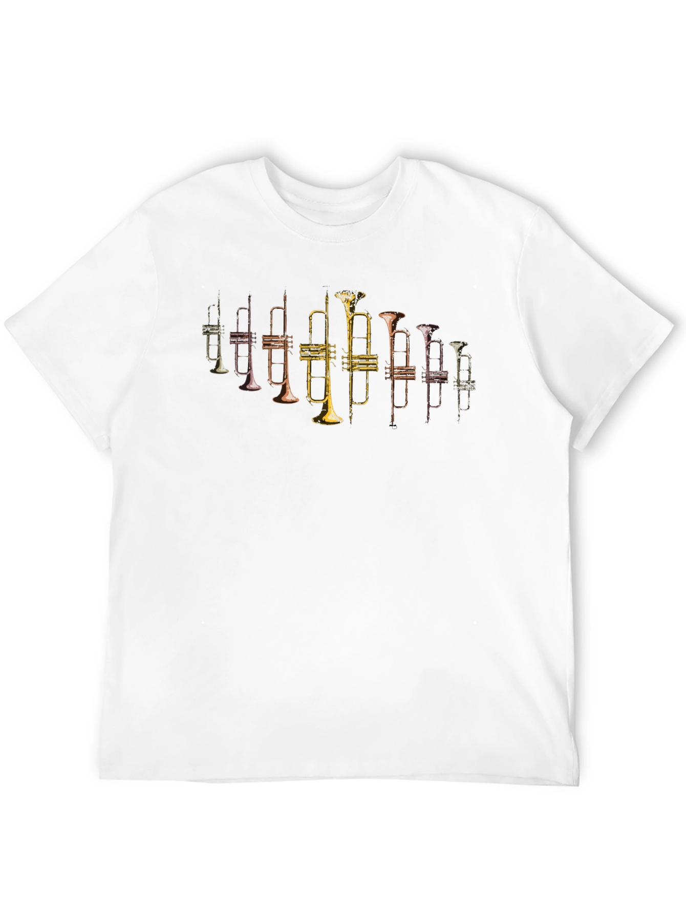 Trumpet Print Graphic Tee - Musicians Black T-Shirt