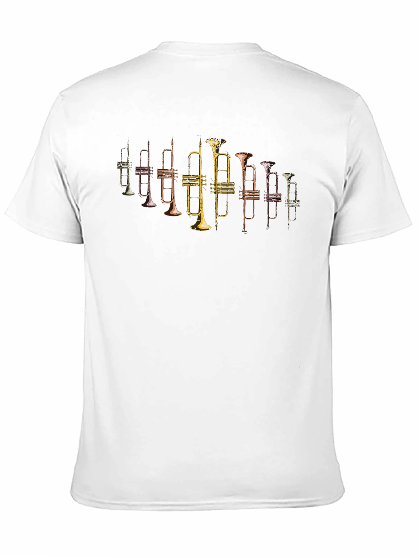Trumpet Print Graphic Tee - Musicians Black T-Shirt