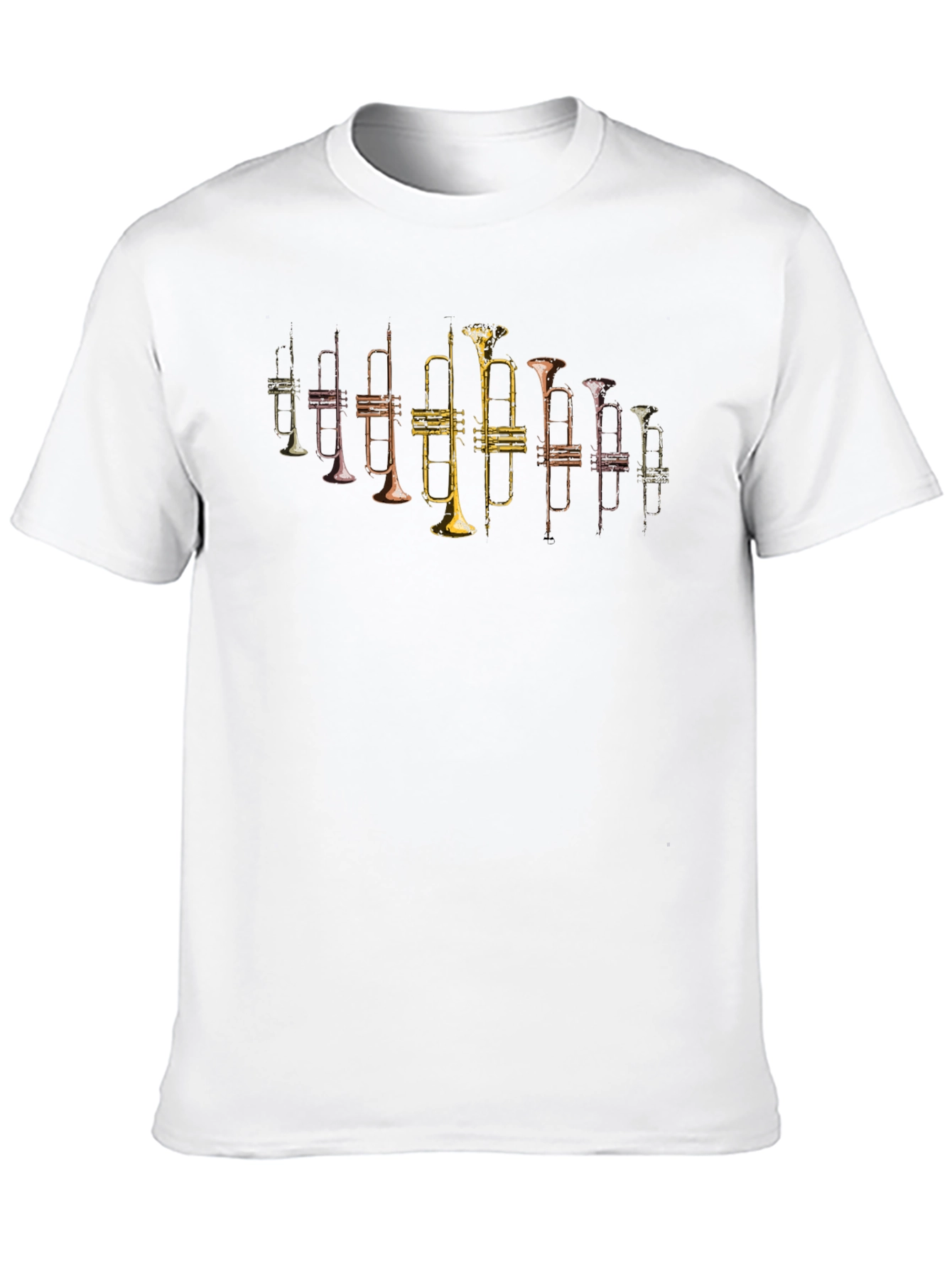 Trumpet Print Graphic Tee - Musicians Black T-Shirt