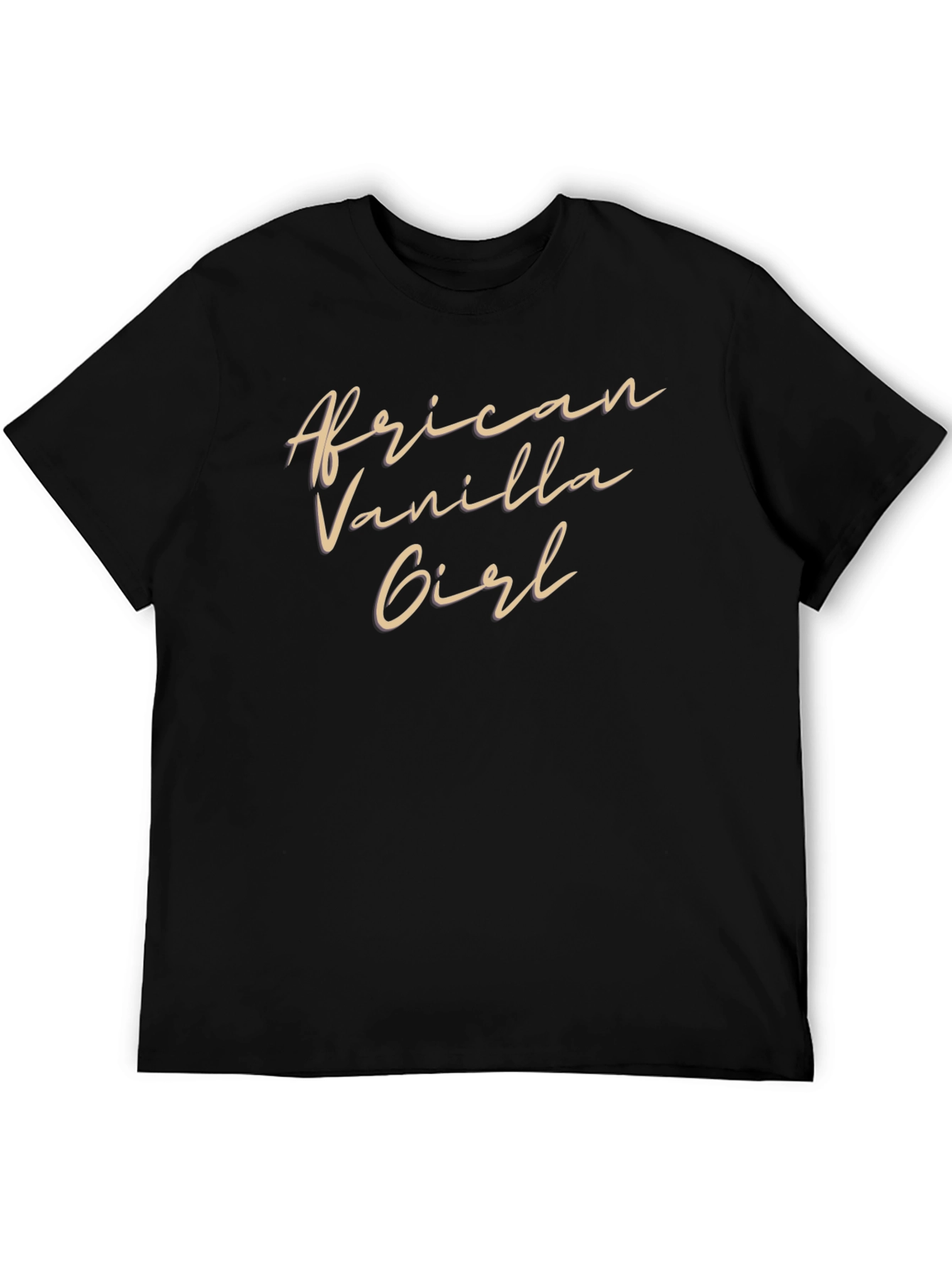 African Vanilla Girl Black Graphic Tee