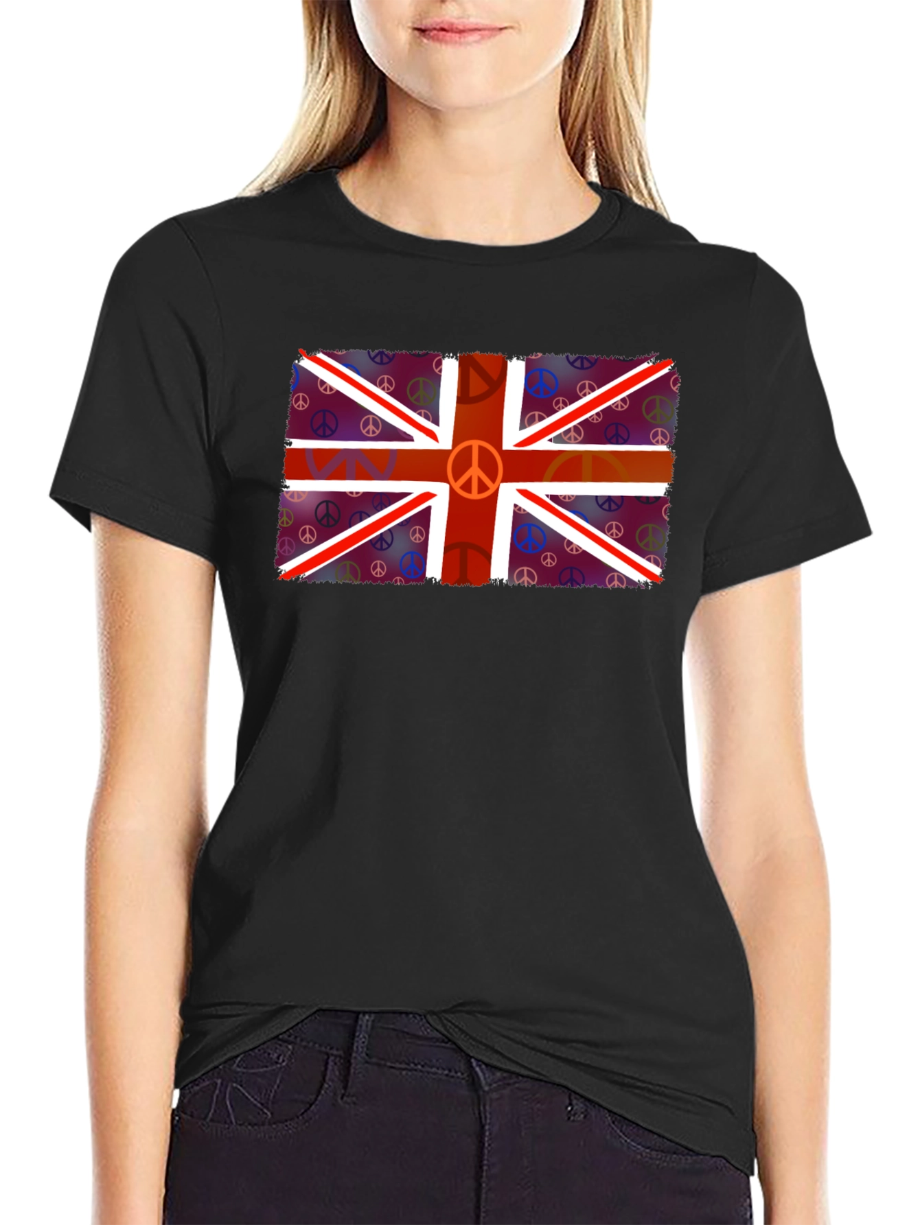 Union Jack Peace Sign T-Shirt - Retro British Style