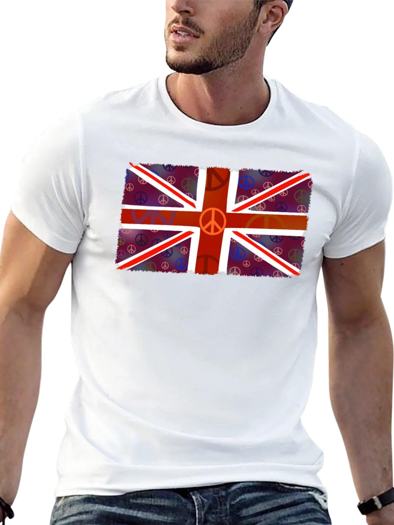Union Jack Peace Sign T-Shirt - Retro British Style