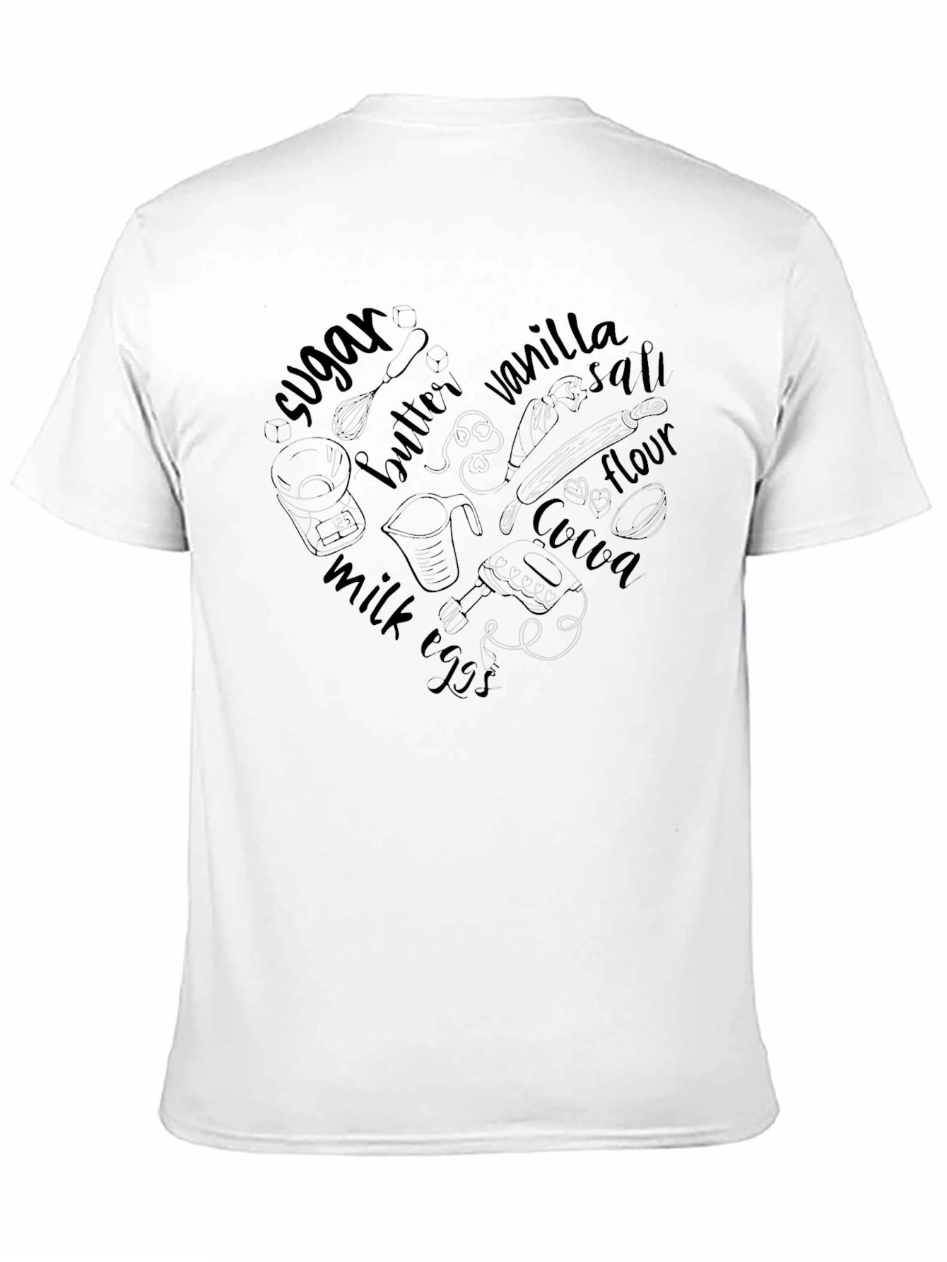 Bakers Heart T-Shirt - Baking Ingredient Love Tee