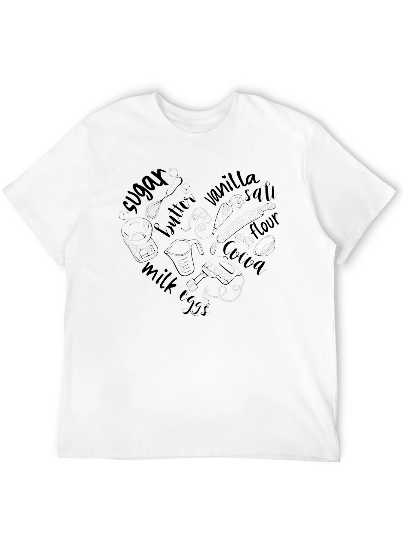 Bakers Heart T-Shirt - Baking Ingredient Love Tee