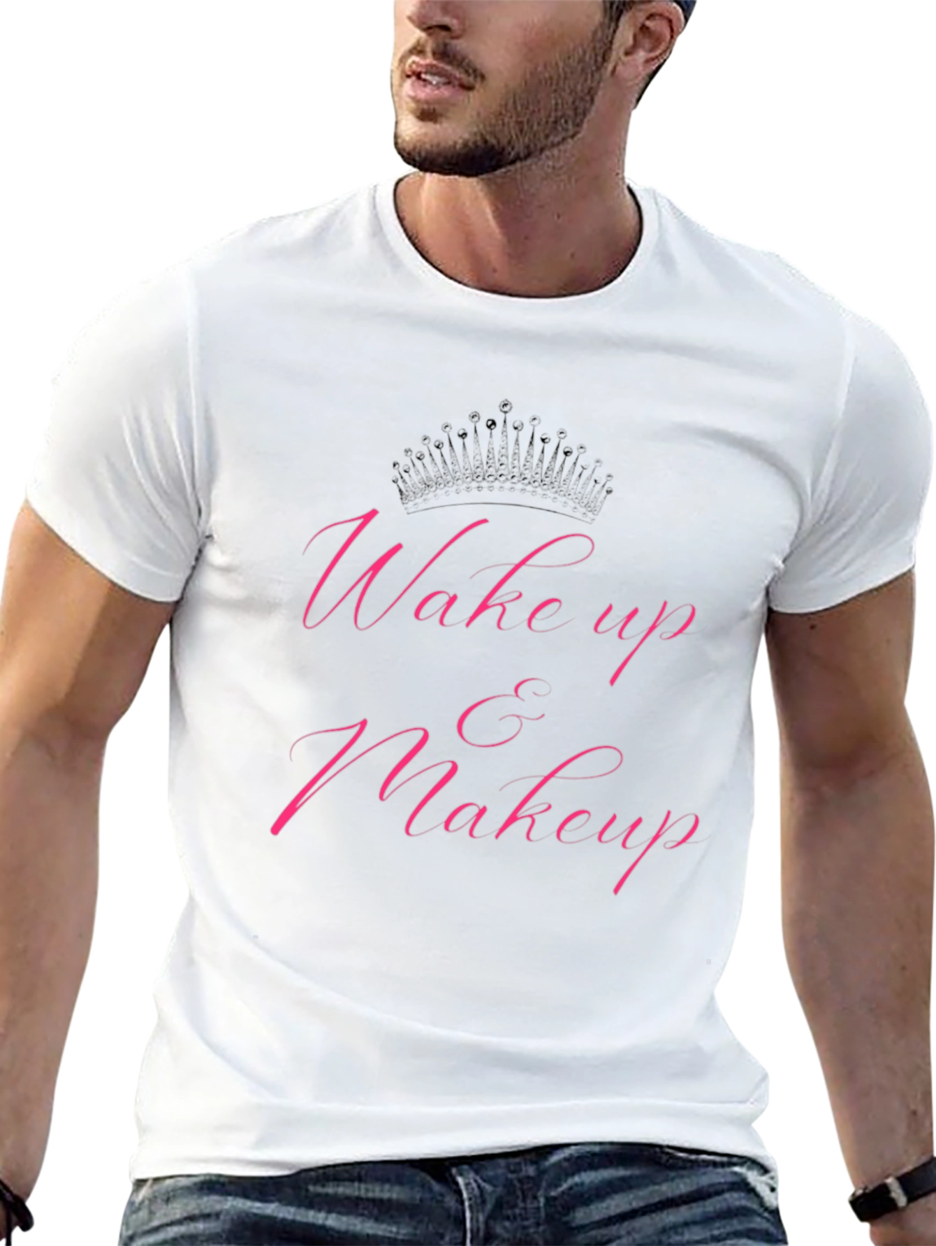 Wake Up & Makeup Graphic Tee - Black
