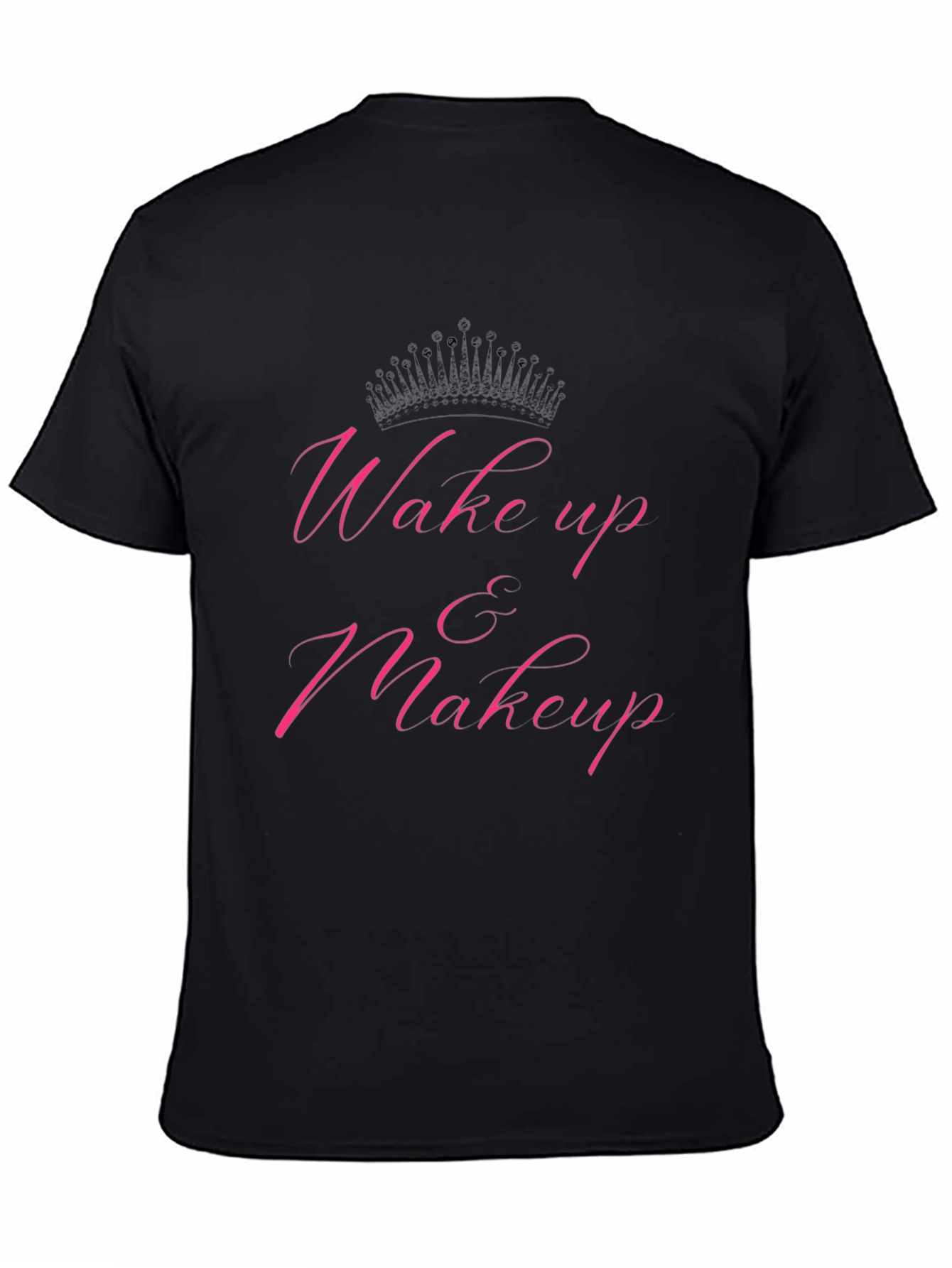 Wake Up & Makeup Graphic Tee - Black