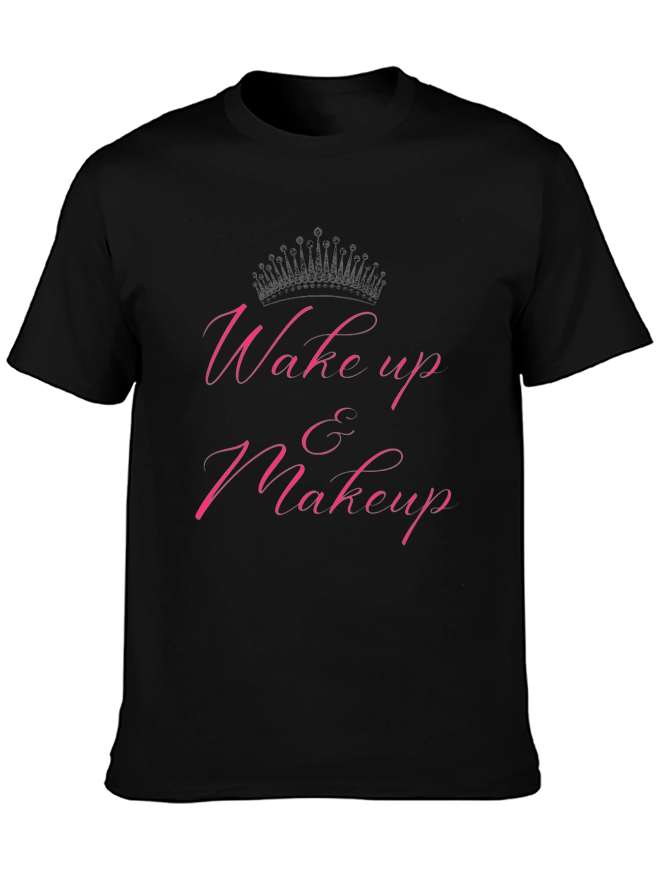 Wake Up & Makeup Graphic Tee - Black