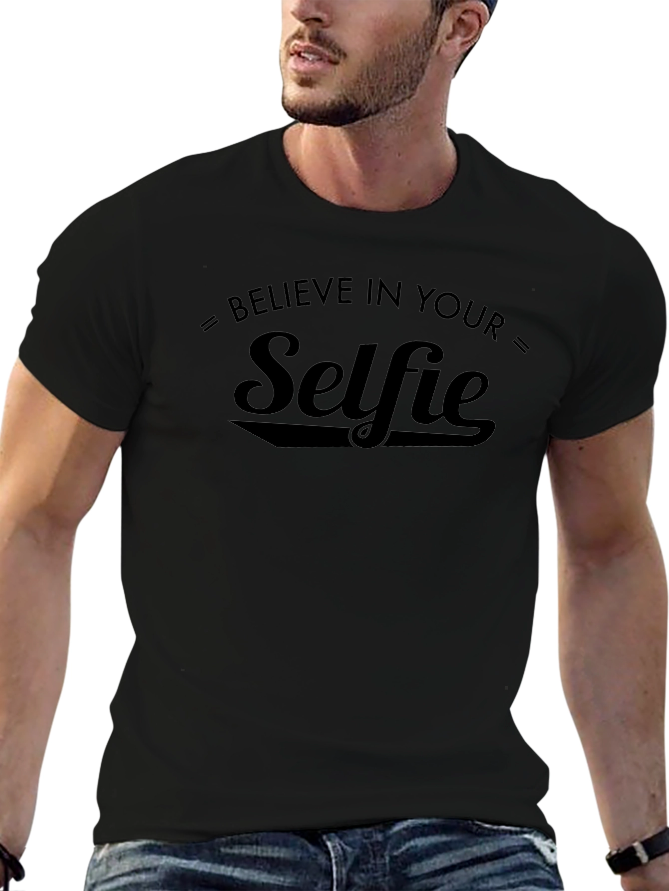 Believe in Your Selfie Black T-Shirt