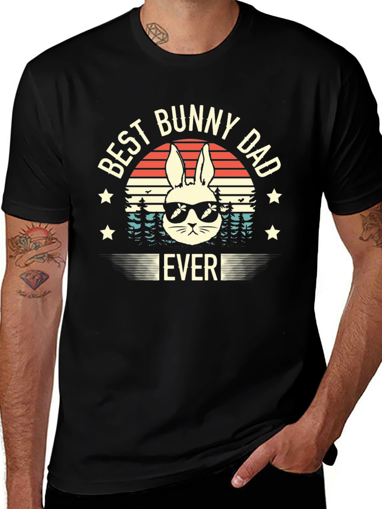 Best Bunny Dad Ever Graphic T-Shirt
