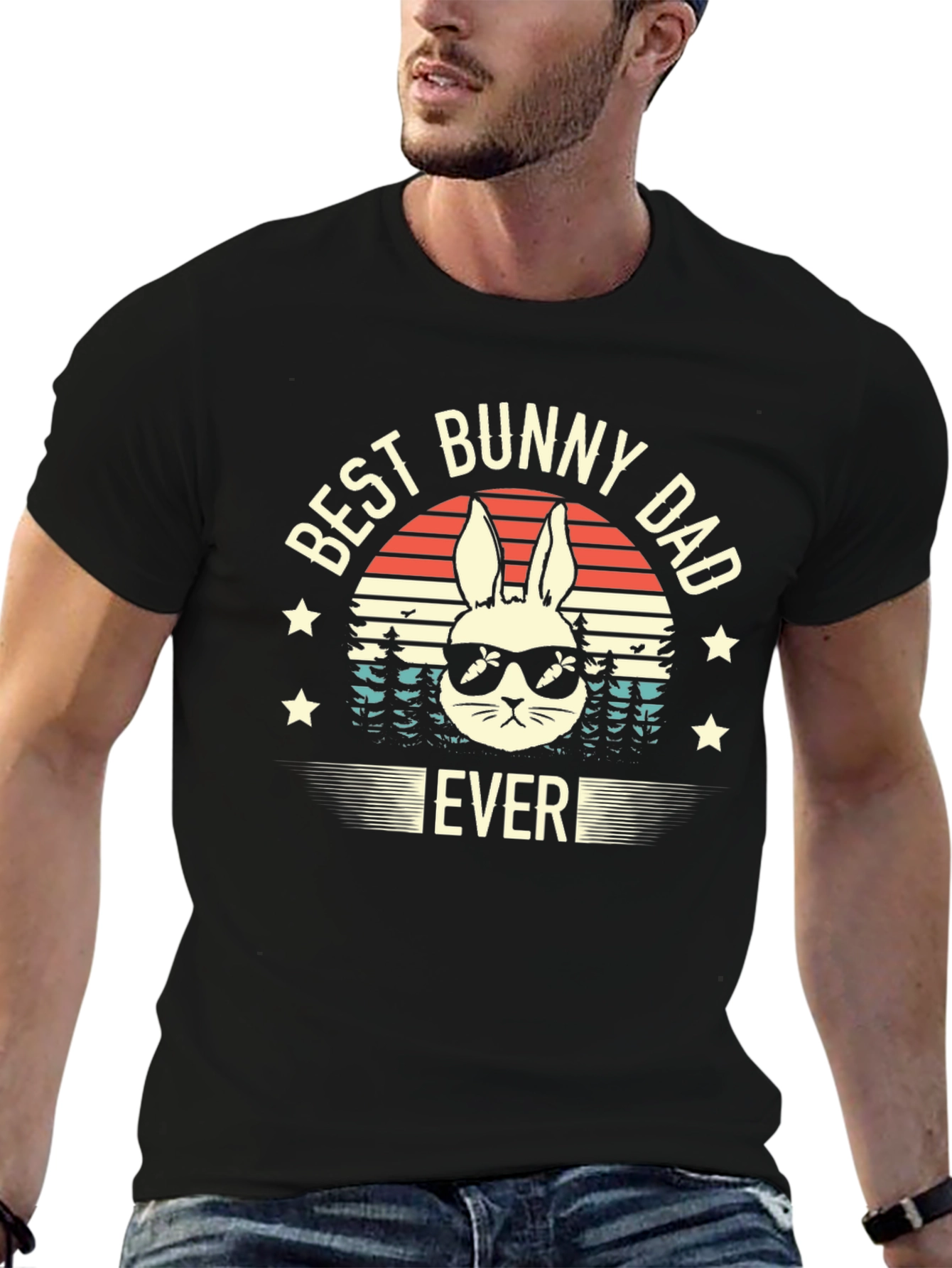 Best Bunny Dad Ever Graphic T-Shirt