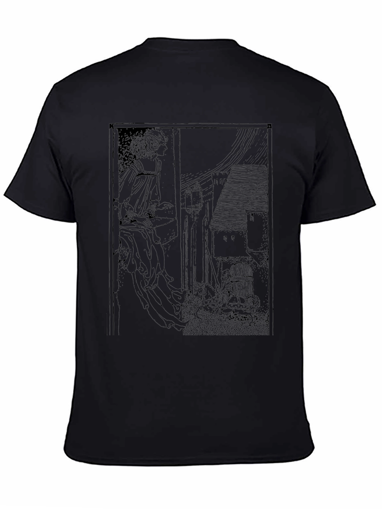Unique Black T-Shirt with Artistic Print