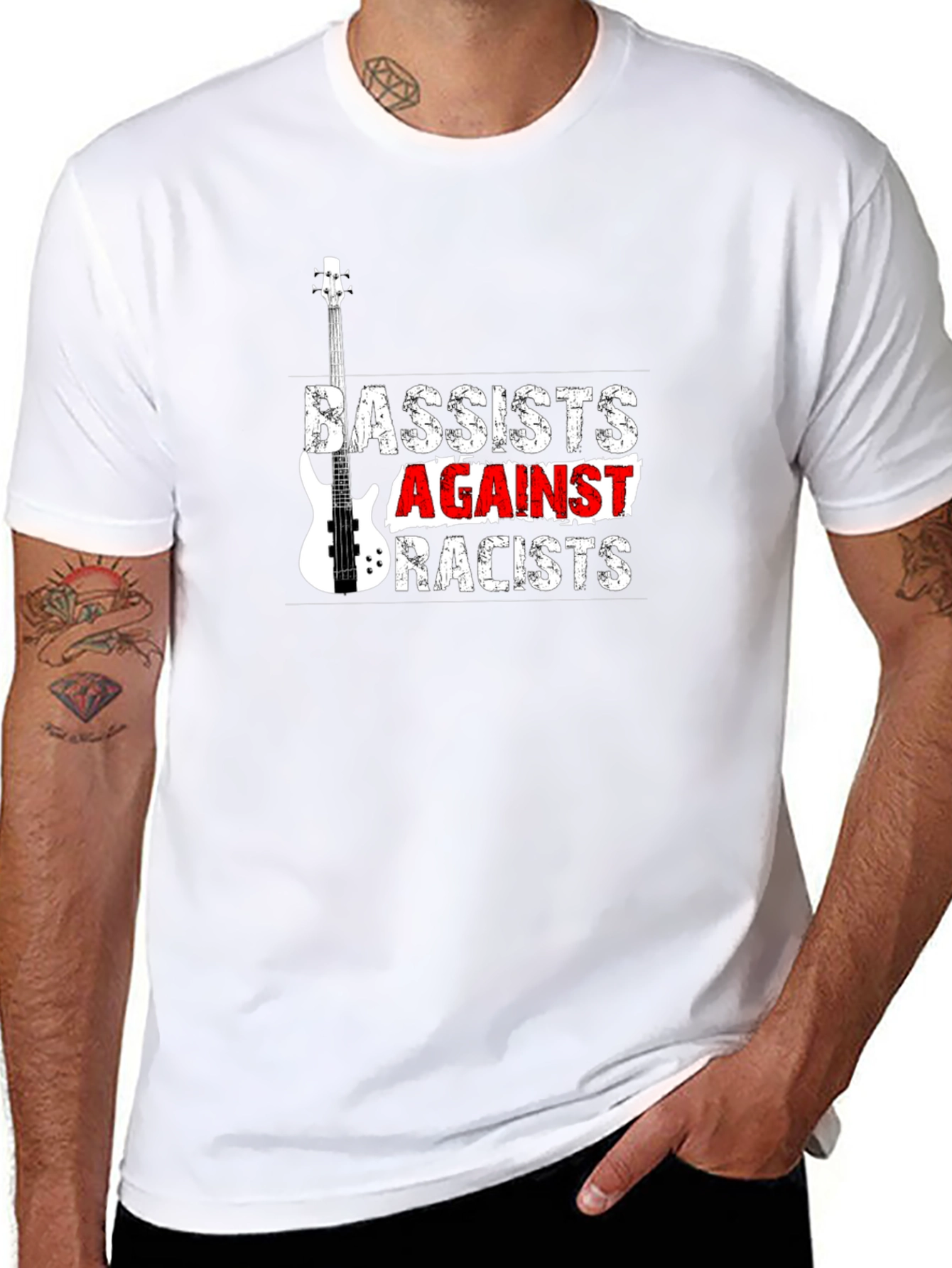 Bassists Against Racists Black T-Shirt