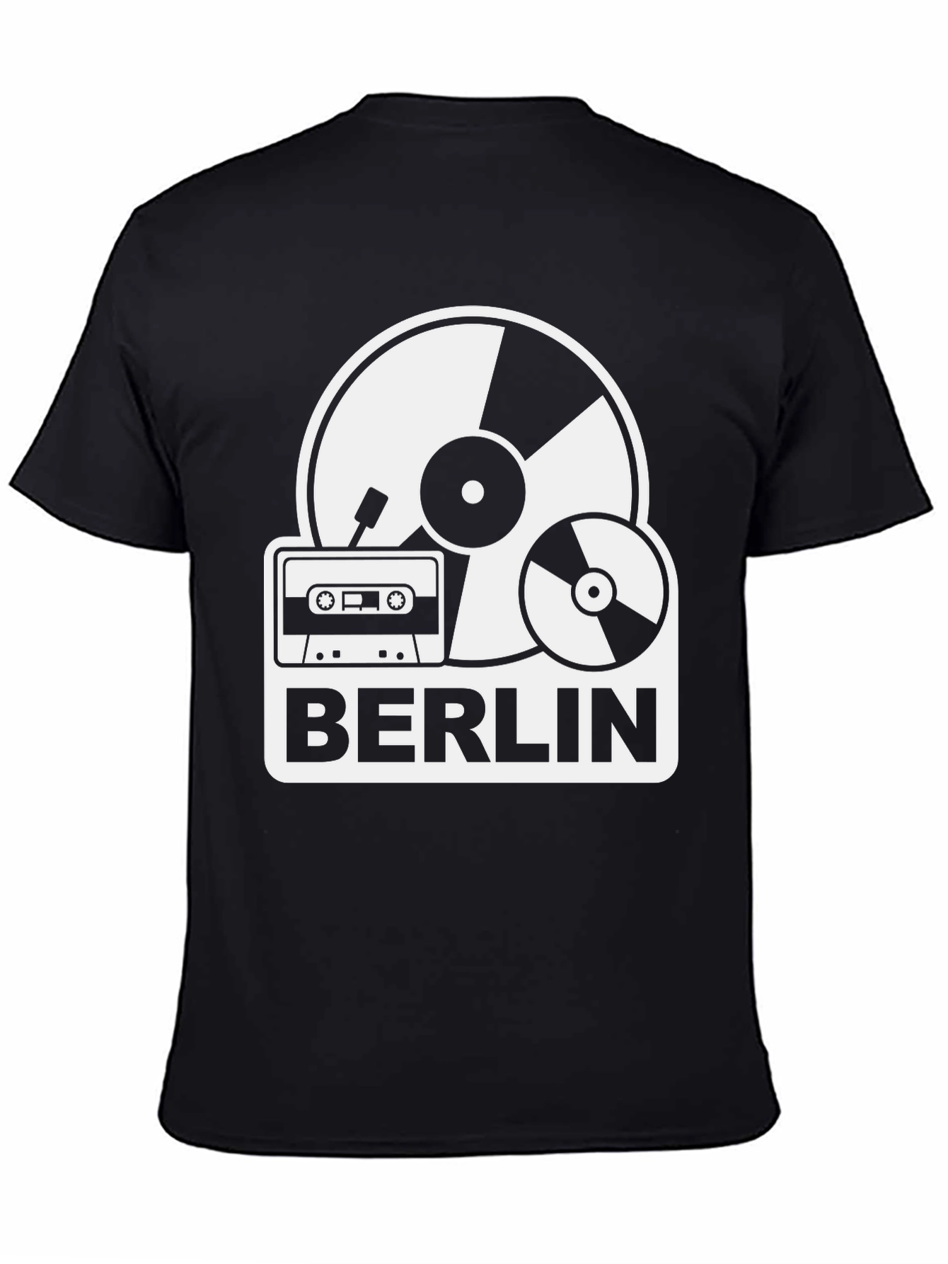 Berlin Music T-Shirt: Vinyl Cassette & CD Design