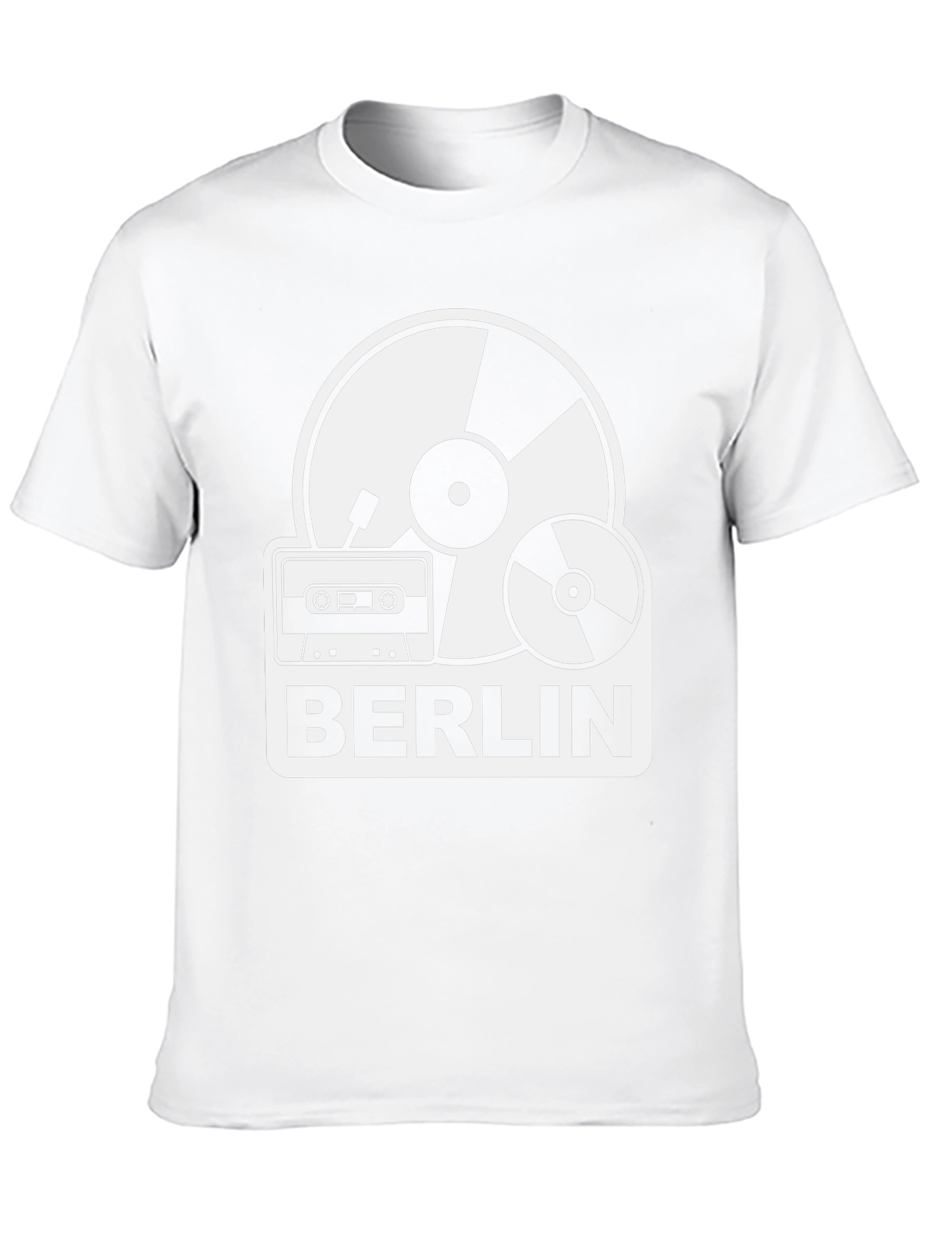 Berlin Music T-Shirt: Vinyl Cassette & CD Design