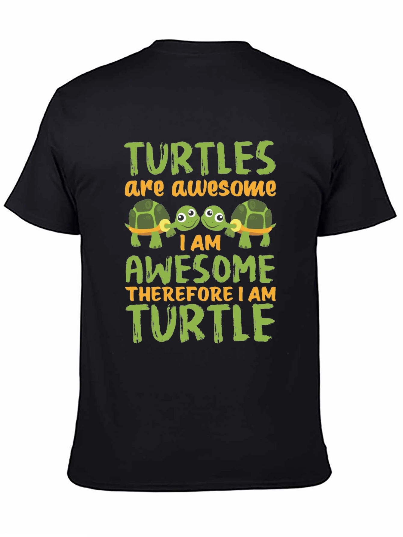 Awesome Turtle Graphic Tee -  Mens Black T-Shirt