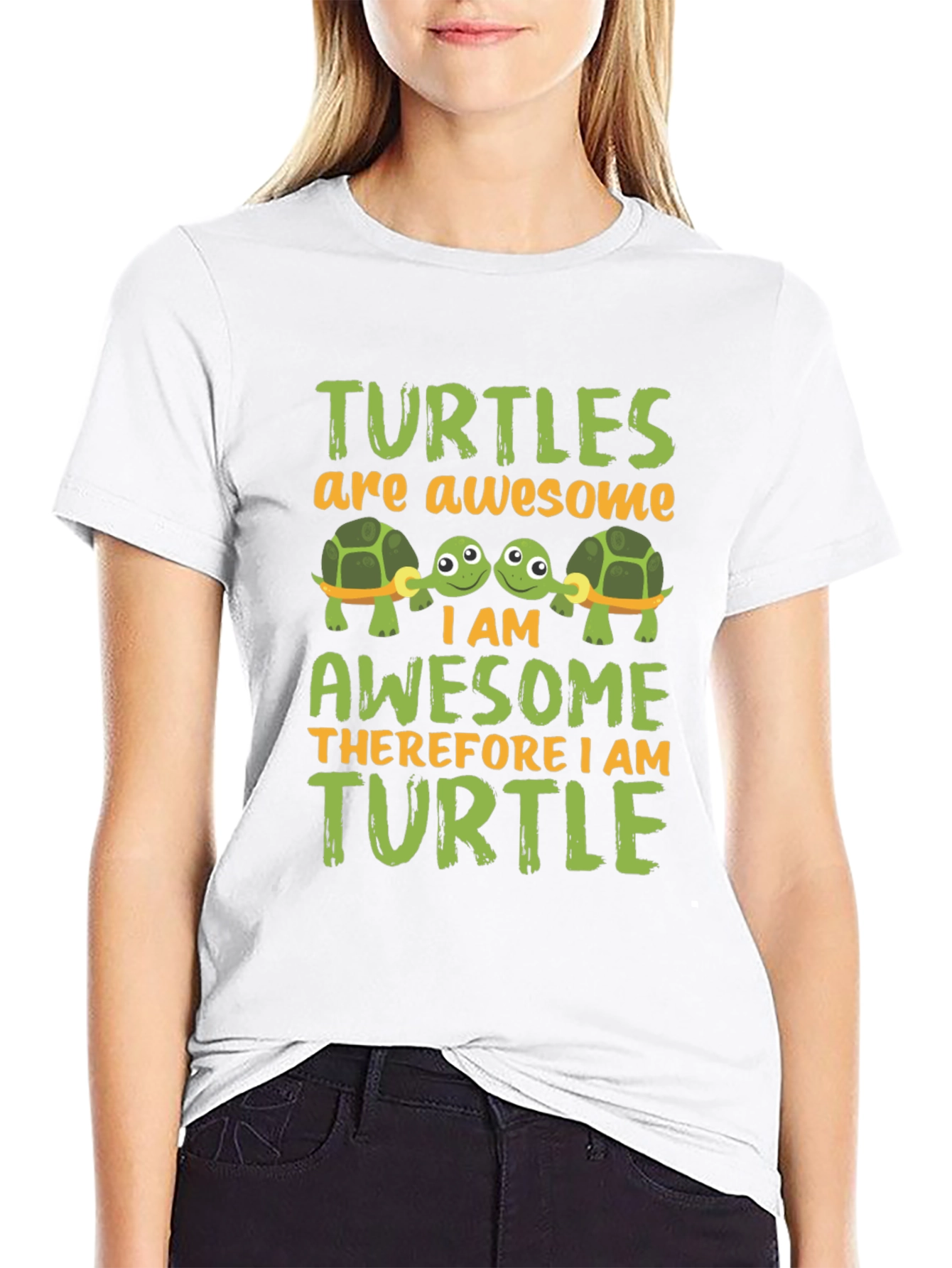 Awesome Turtle Graphic Tee -  Mens Black T-Shirt