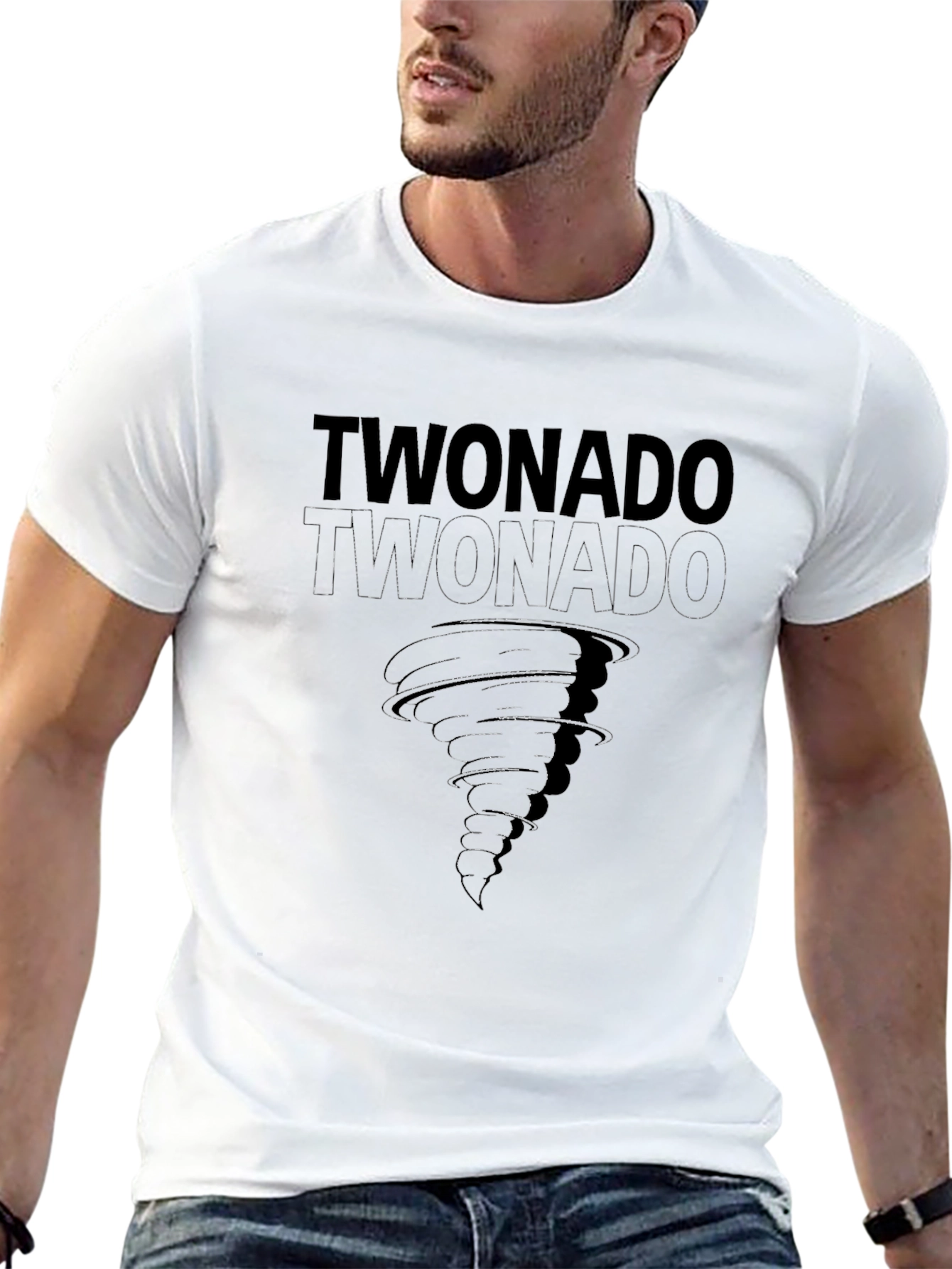 Twonado Tornado Graphic Print Black T-Shirt