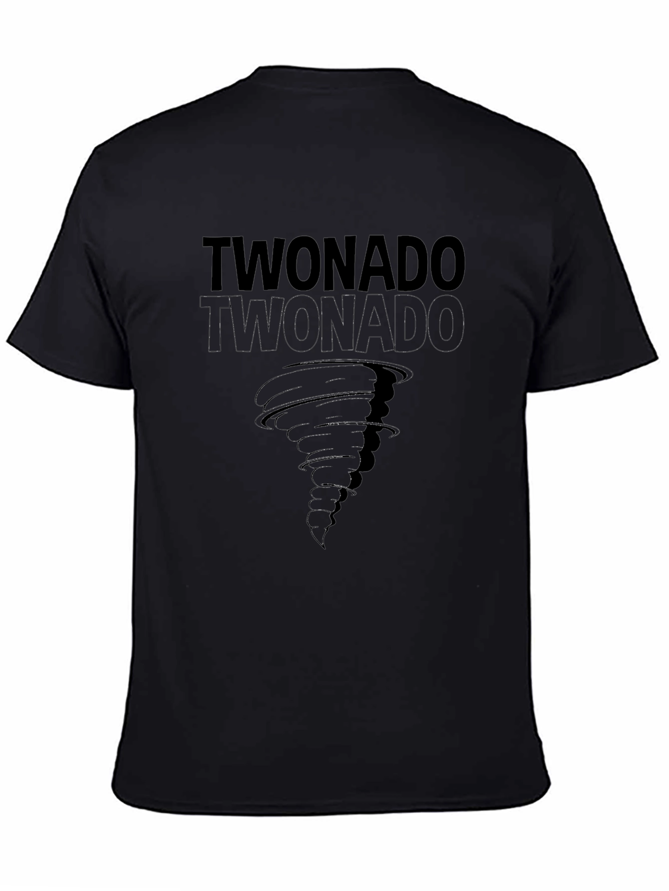 Twonado Tornado Graphic Print Black T-Shirt