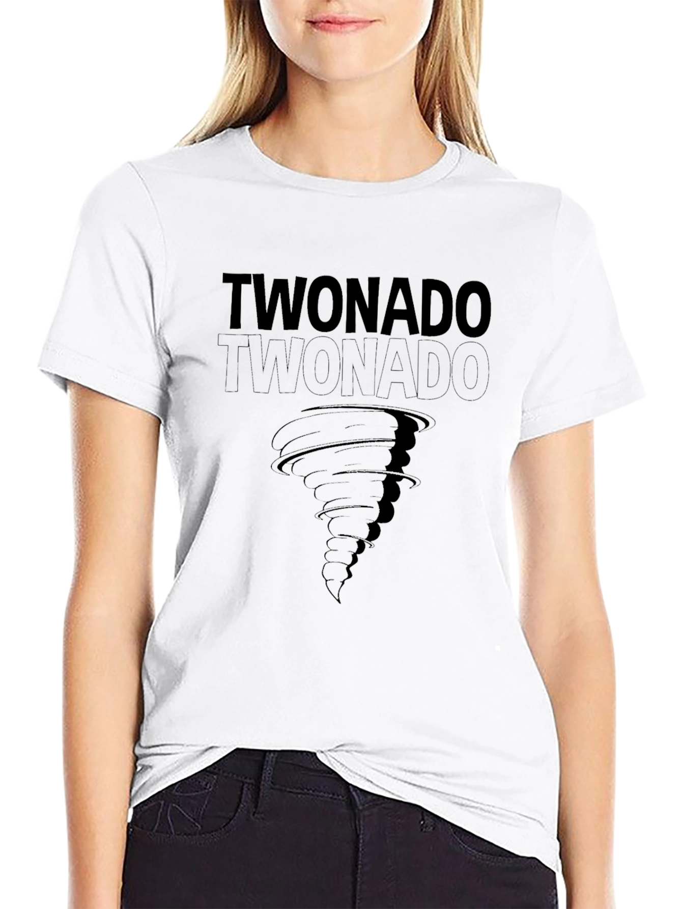 Twonado Tornado Graphic Print Black T-Shirt