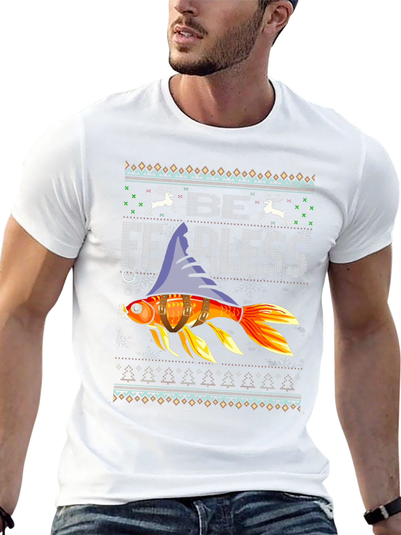 Be Fearless Fish Ugly Christmas Sweater T-Shirt