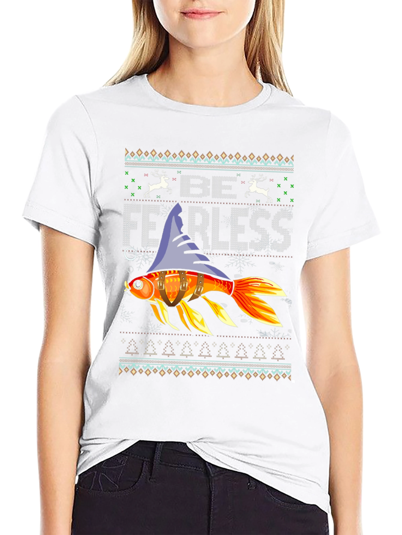 Be Fearless Fish Ugly Christmas Sweater T-Shirt